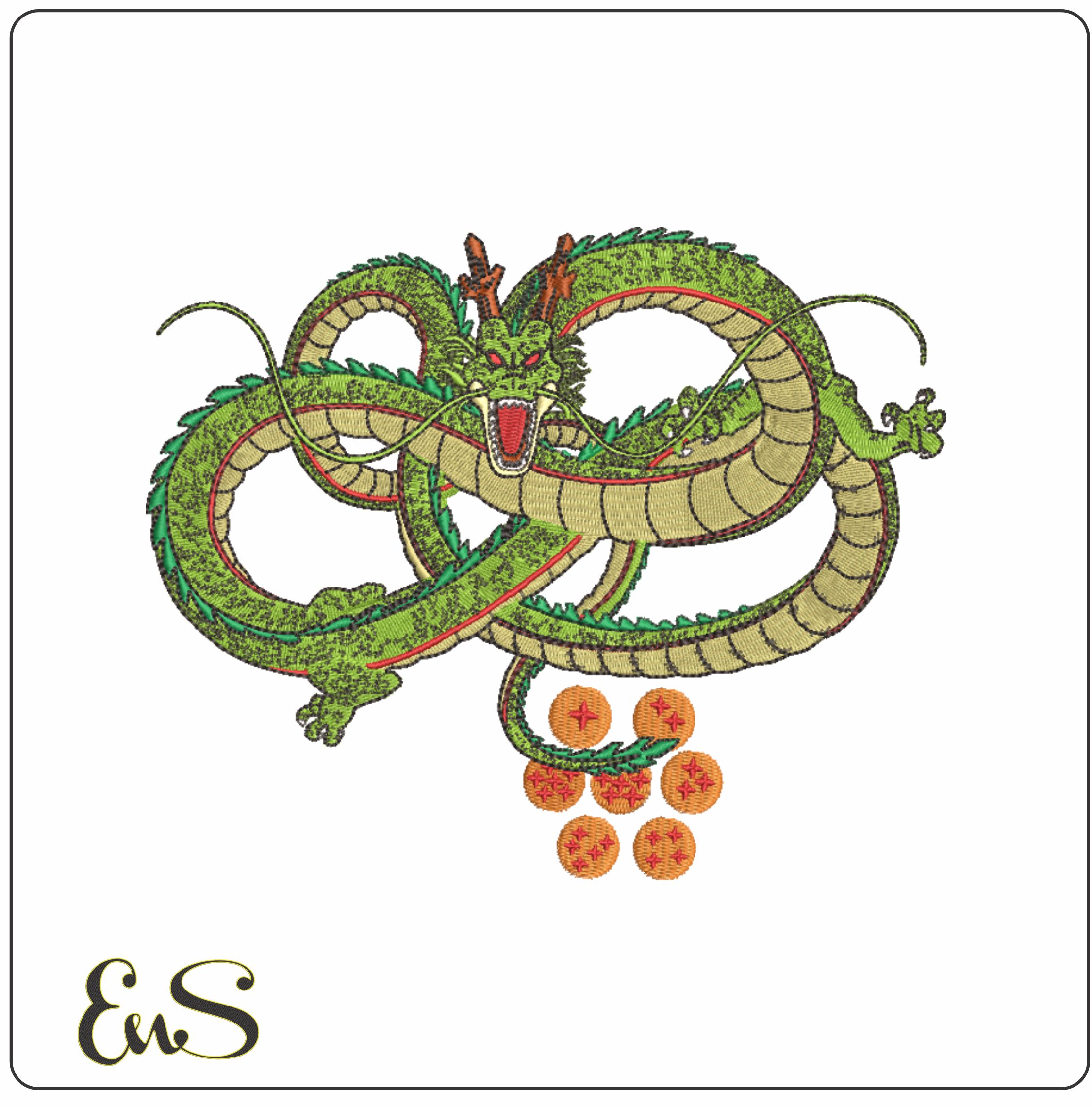Emblem Dragon Balls-Elegant embroidery design file - instant download