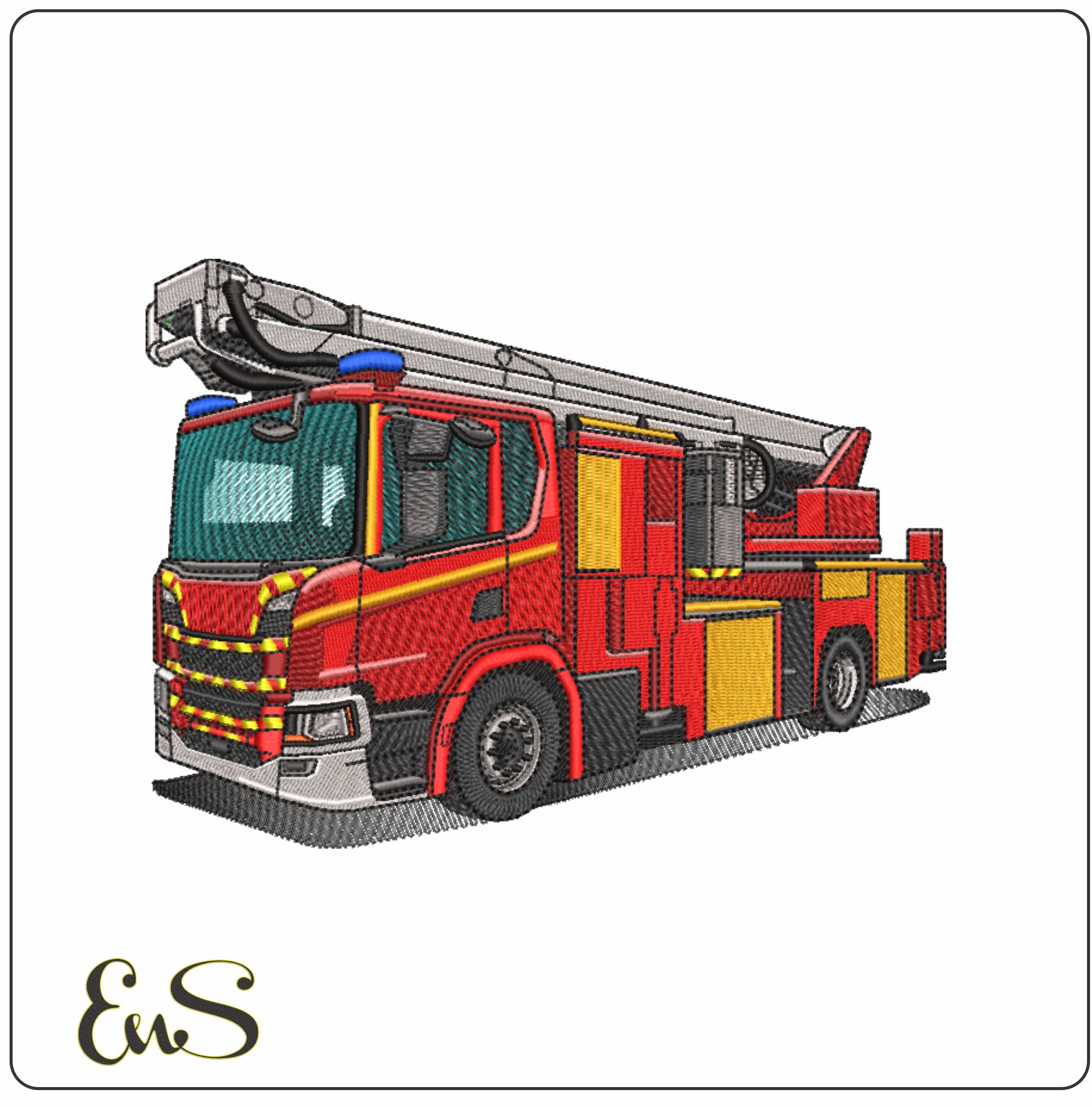 Fire Engine-Elegant embroidery design file - instant download