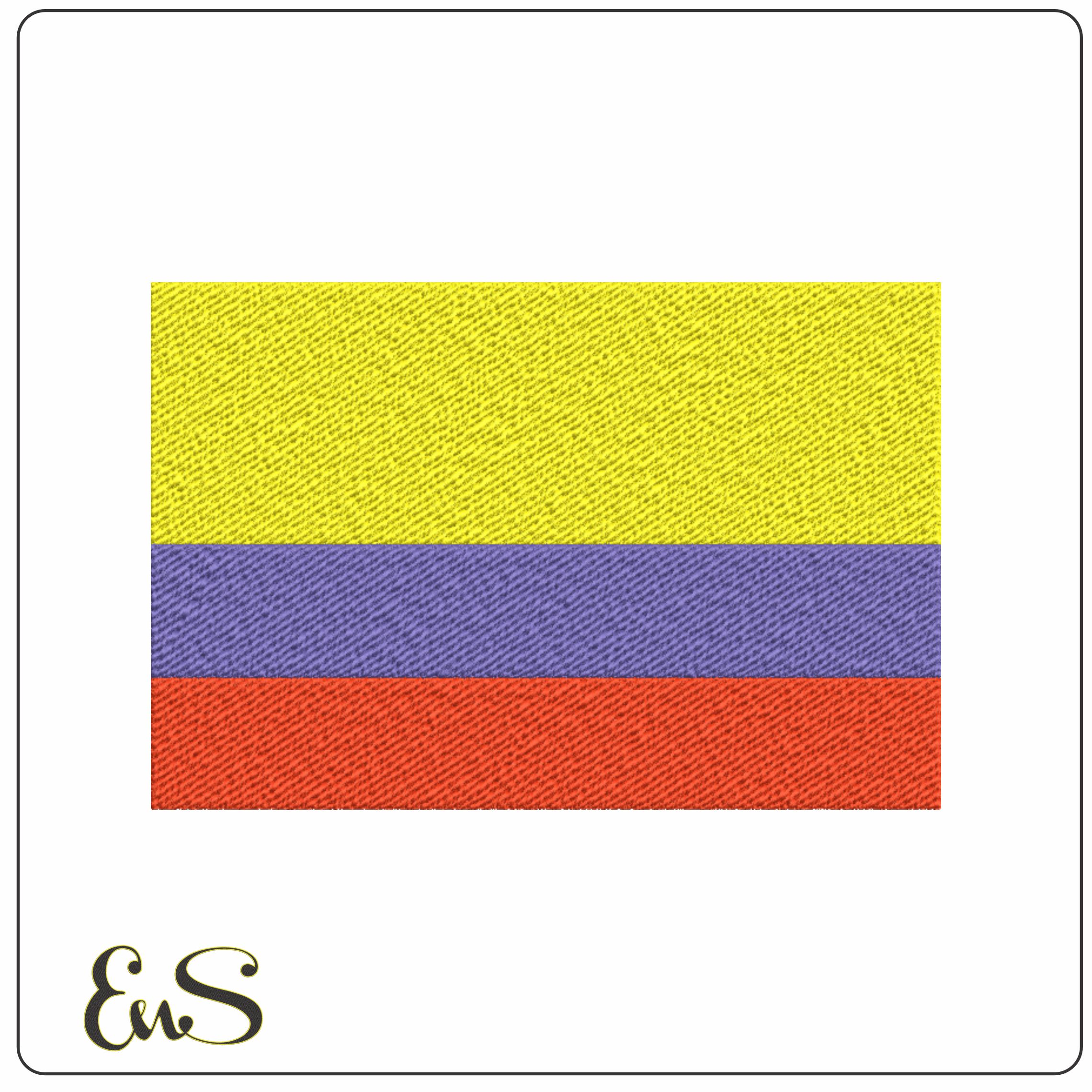 Columbia Flag- Elegant embroidery design file - instant download