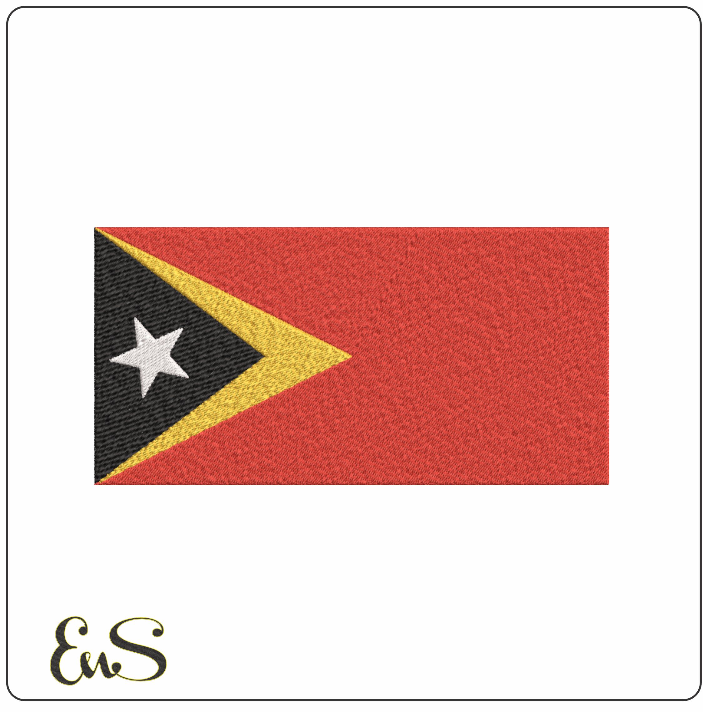 East Timor Flag- Elegant embroidery design file - instant download