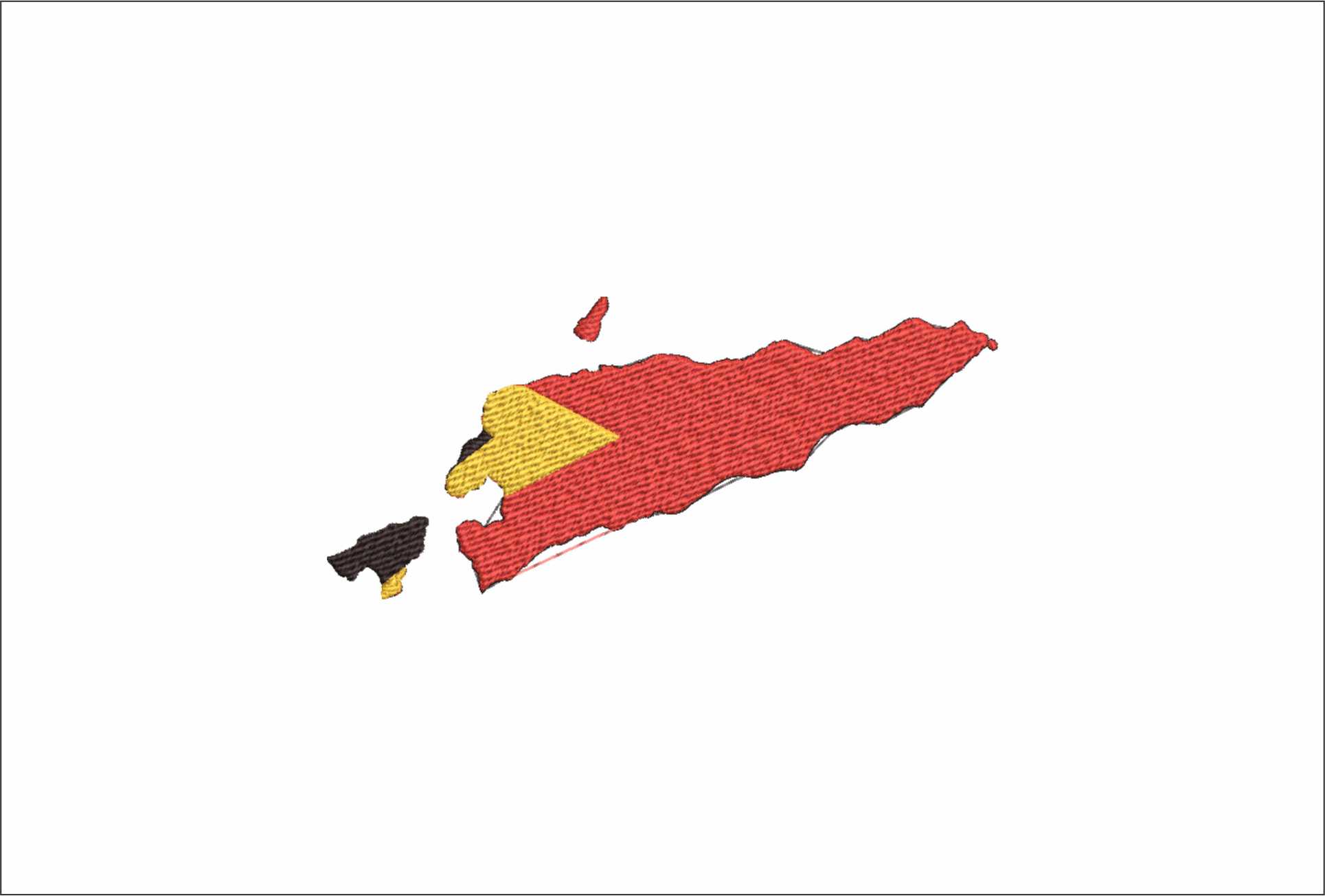 East Timor Map Flag-Elegant embroidery design file - instant download