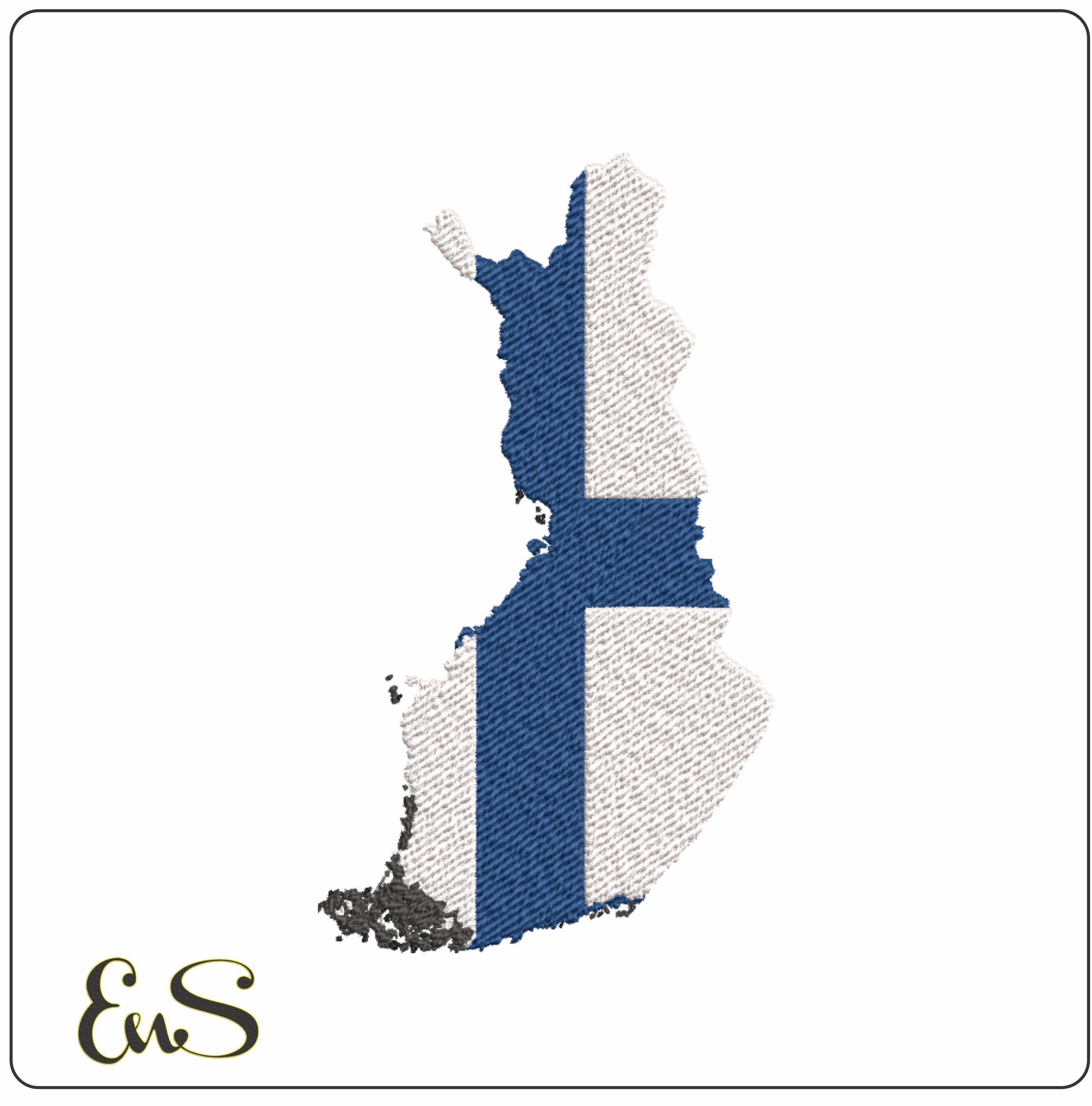 Finland Map- Elegant embroidery design file - instant download