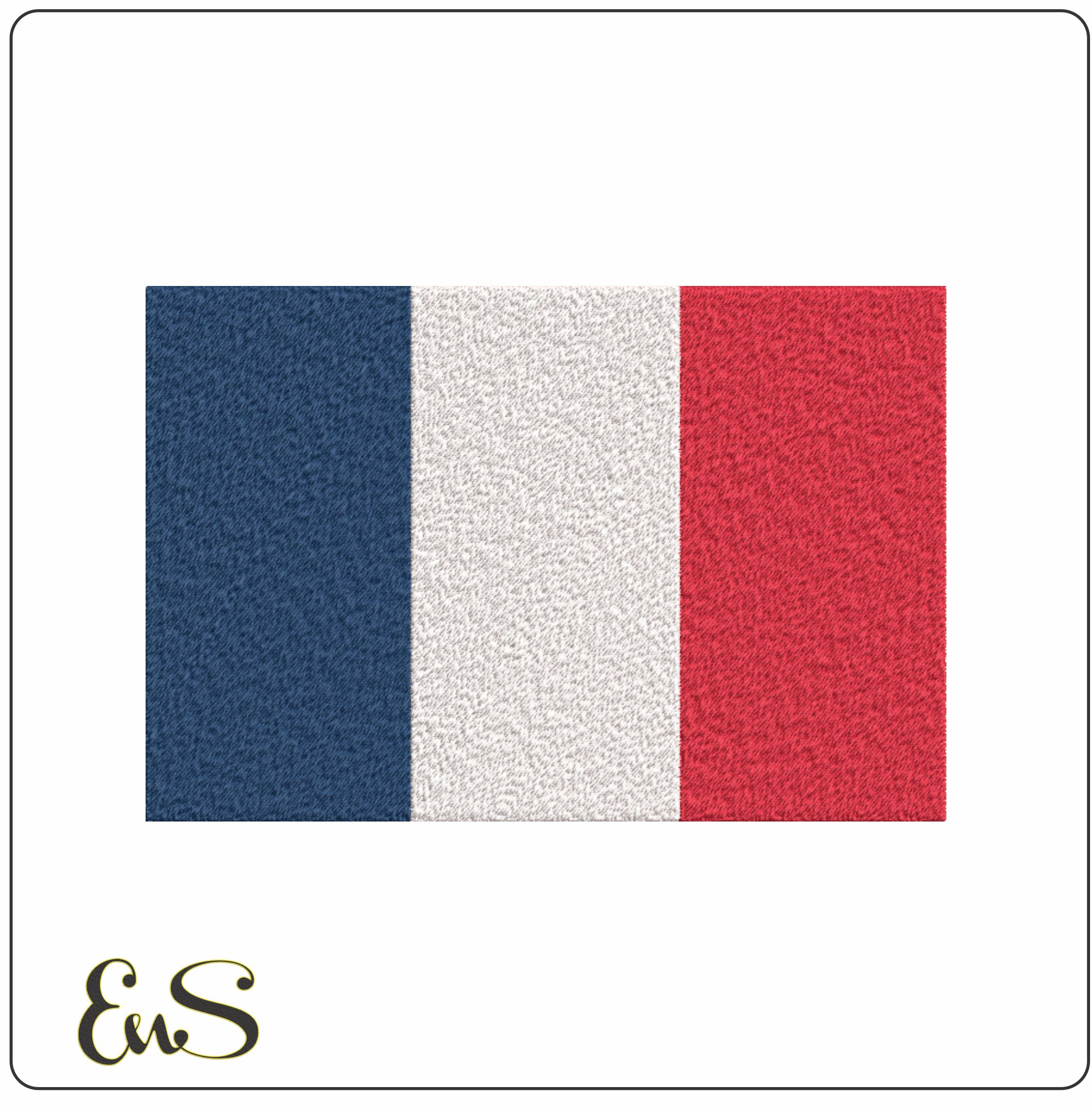 French Flag-Elegant embroidery design file - instant download