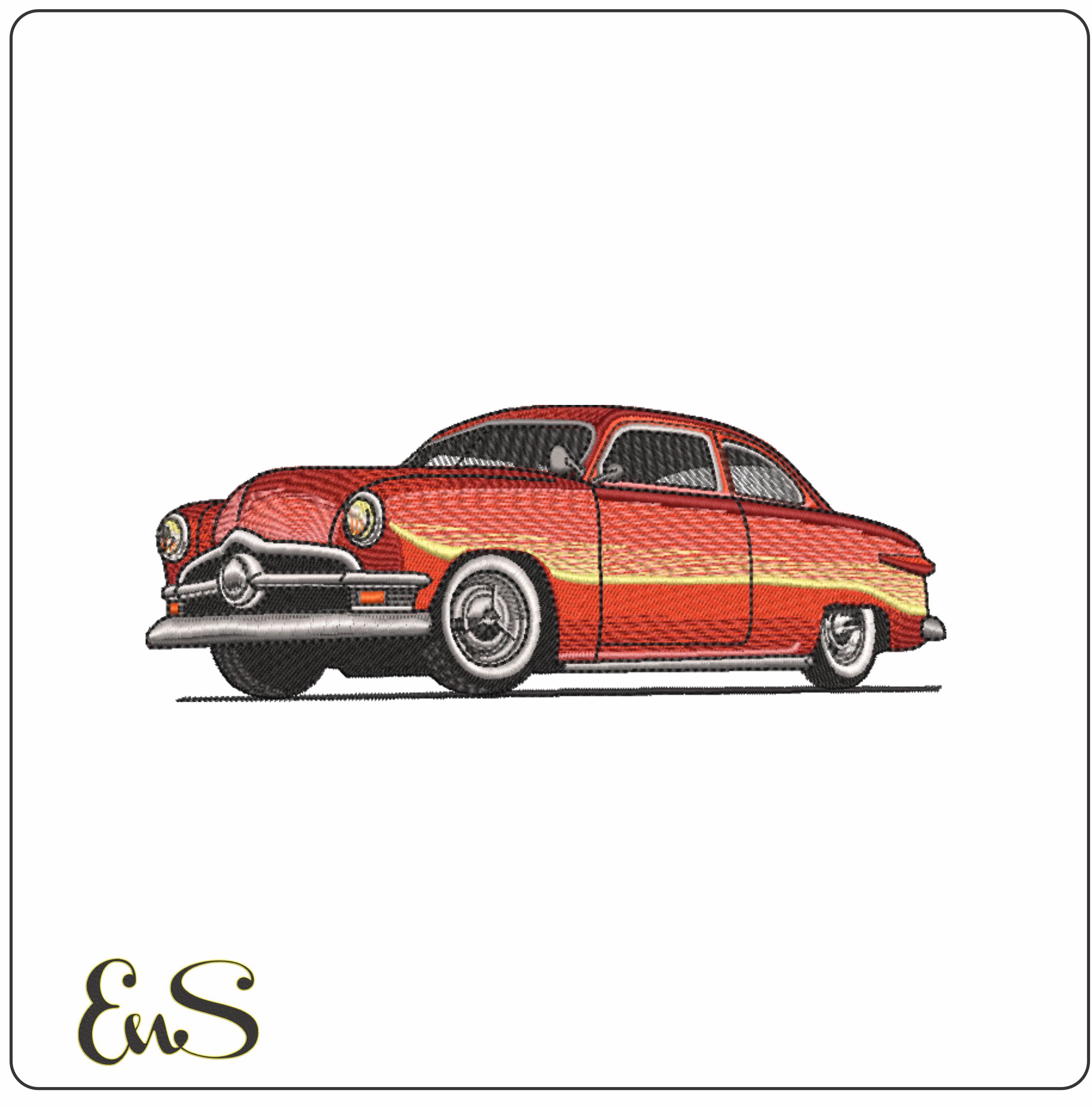 Ford 1950's Sedan- Elegant embroidery design file - instant download