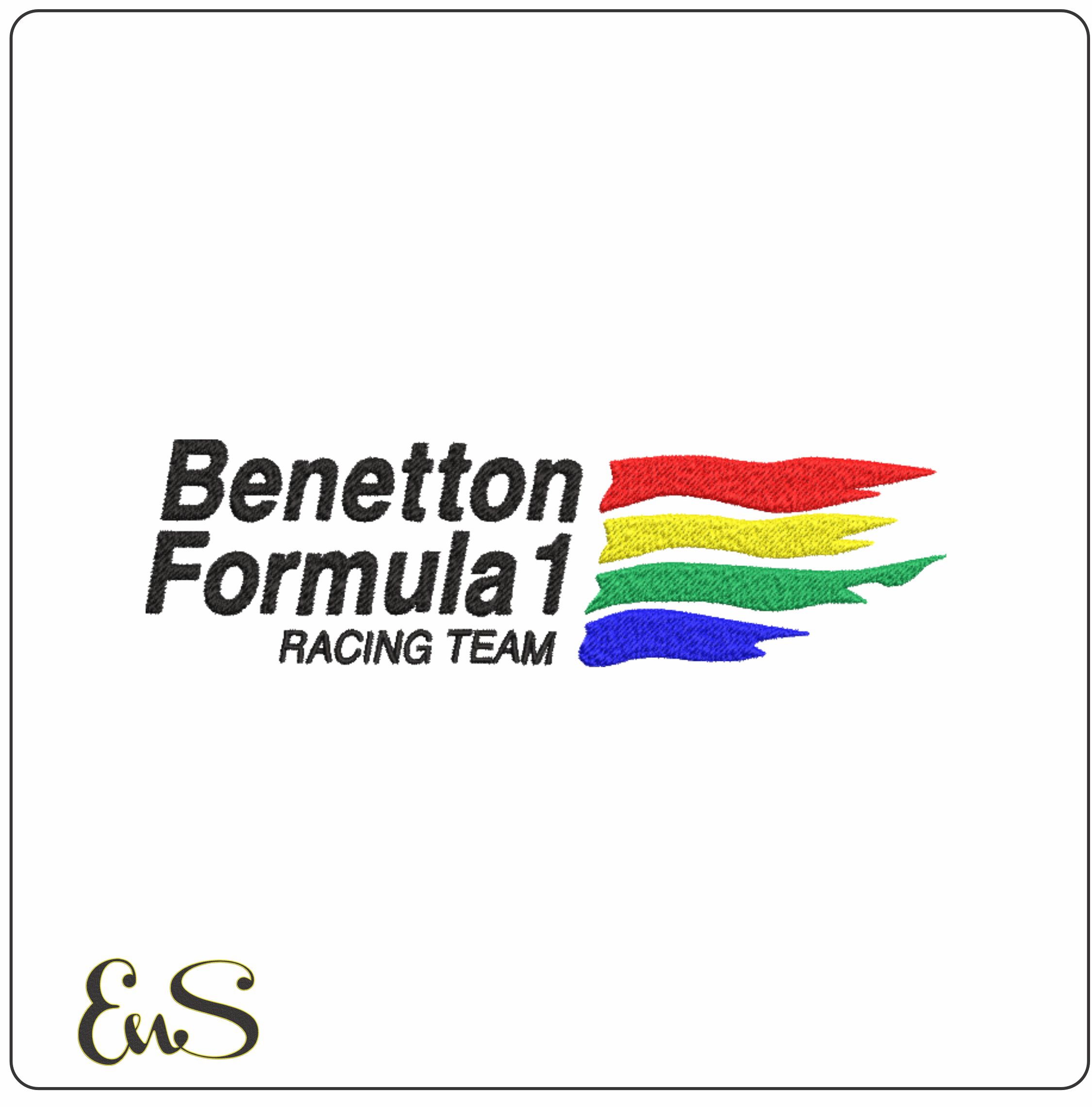 Benetton Formula 1- Elegant embroidery design file - instant download