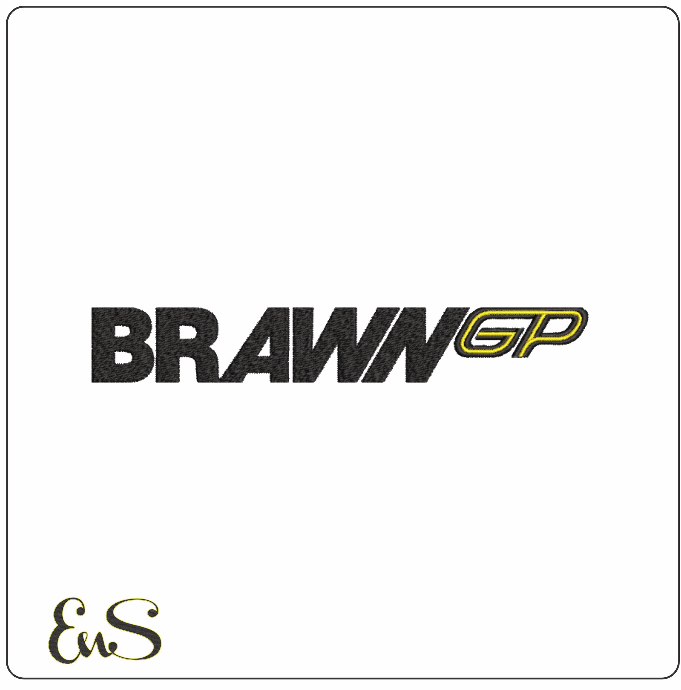 Brawn Formula 1- Elegant embroidery design file - instant download