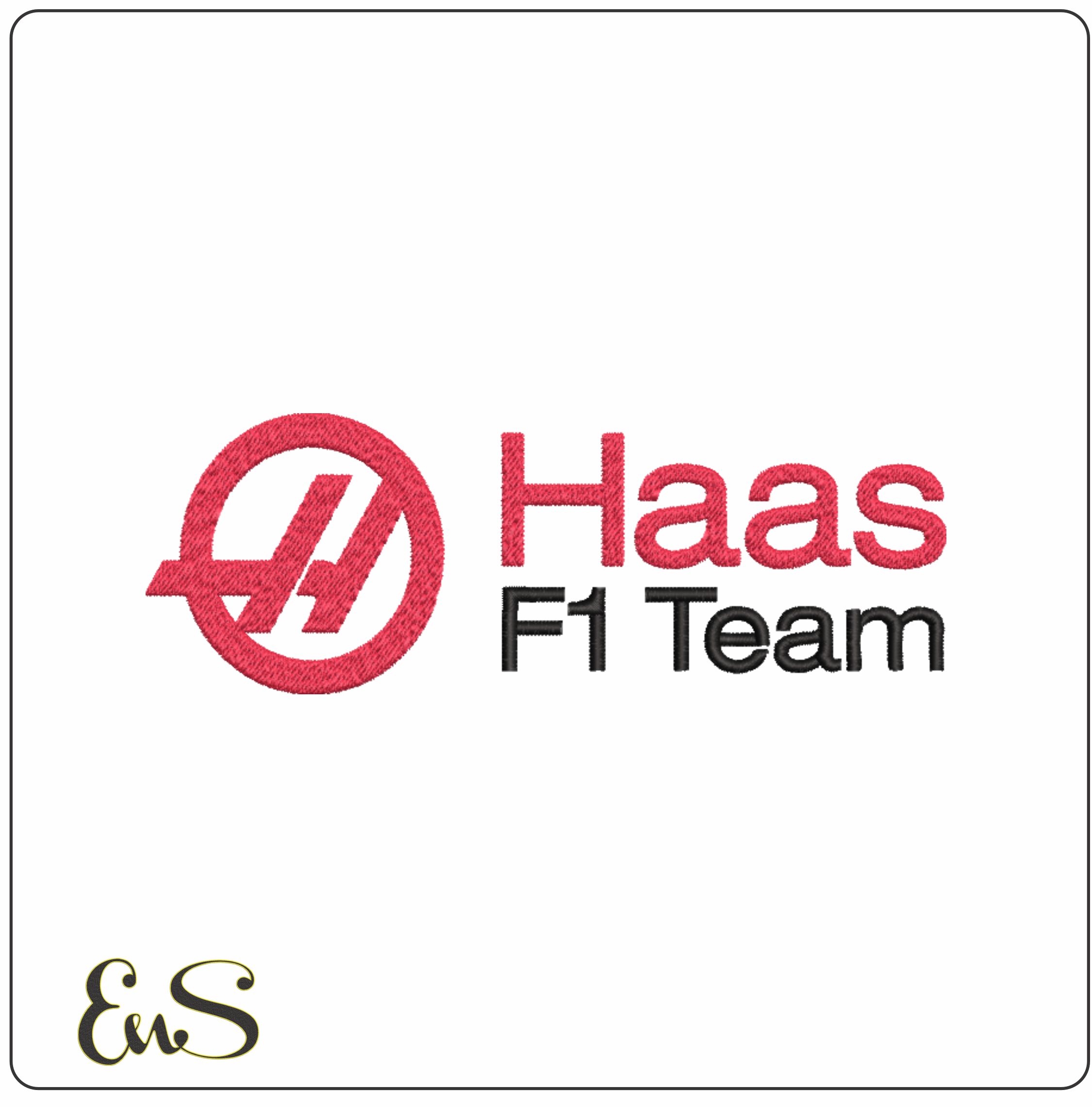 Haas Formula 1- Elegant embroidery design file - instant download