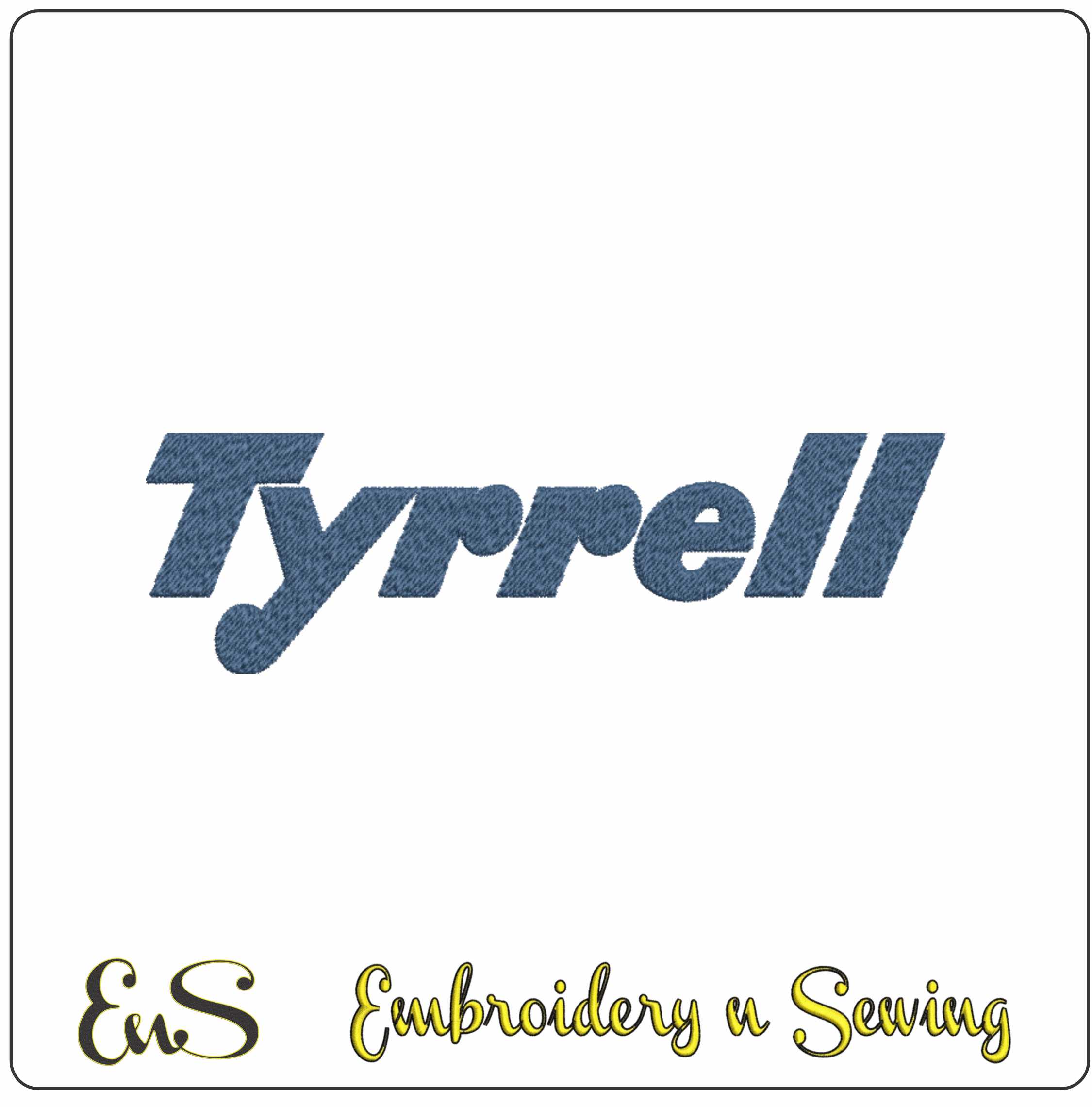 Tyrrell Formula 1- Elegant embroidery design file - instant download