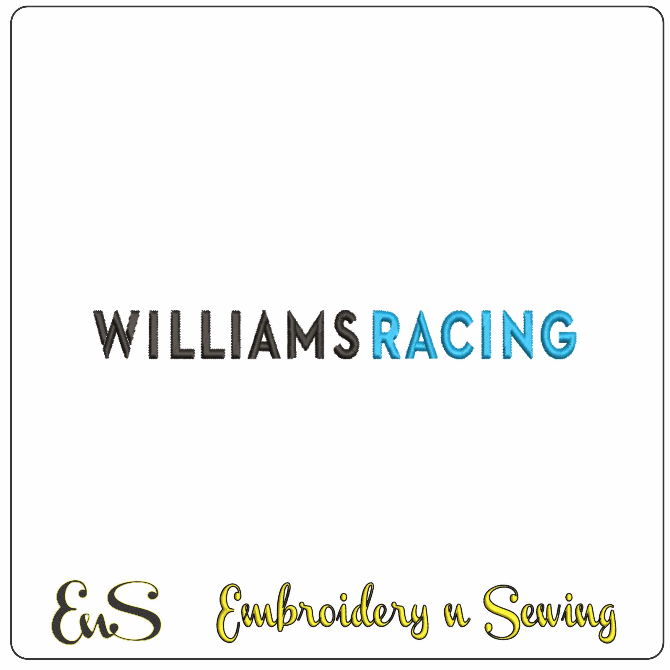 Williams Formula 1- Elegant embroidery design file - instant download
