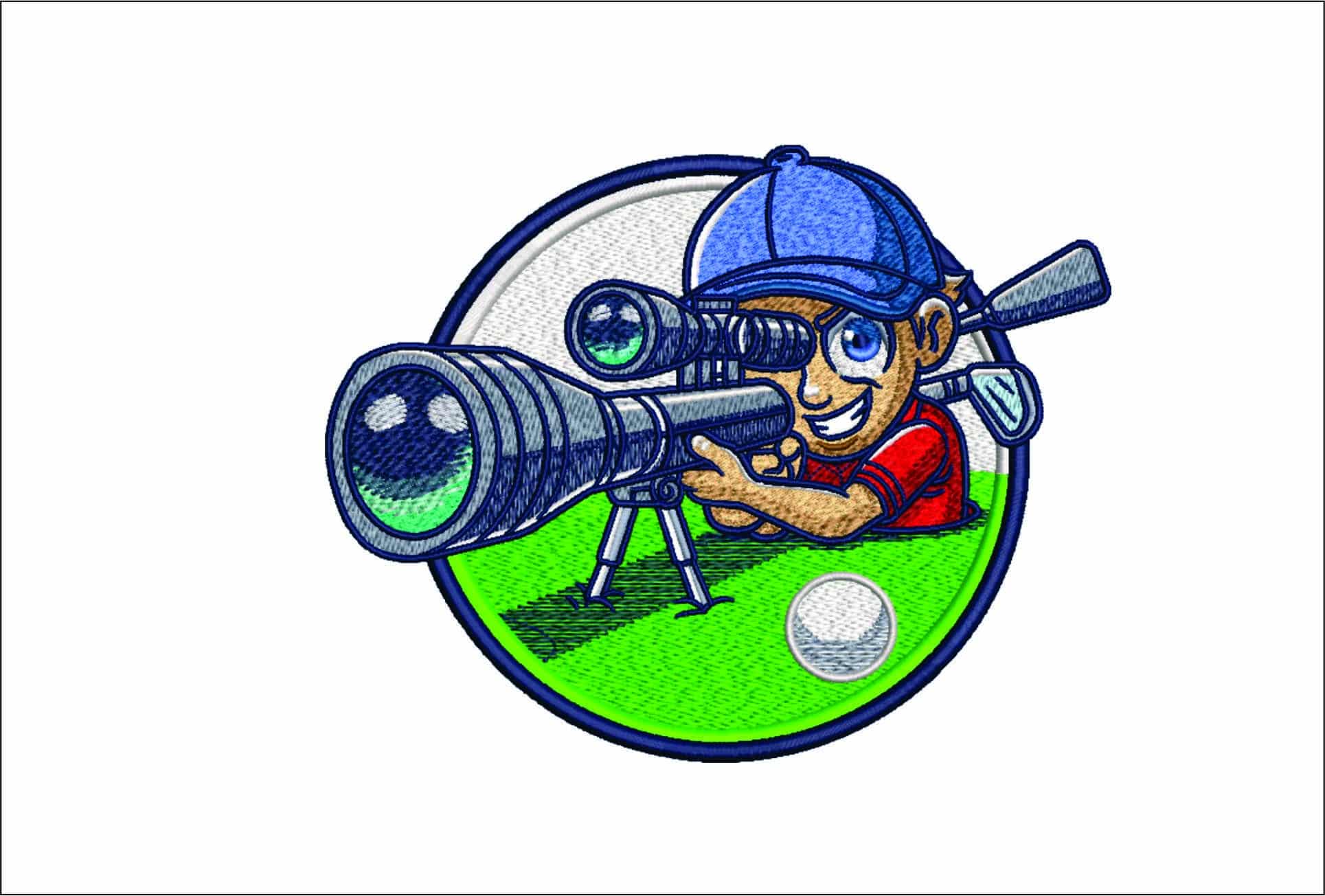 Golf boy Shooter- Elegant embroidery design file - instant download