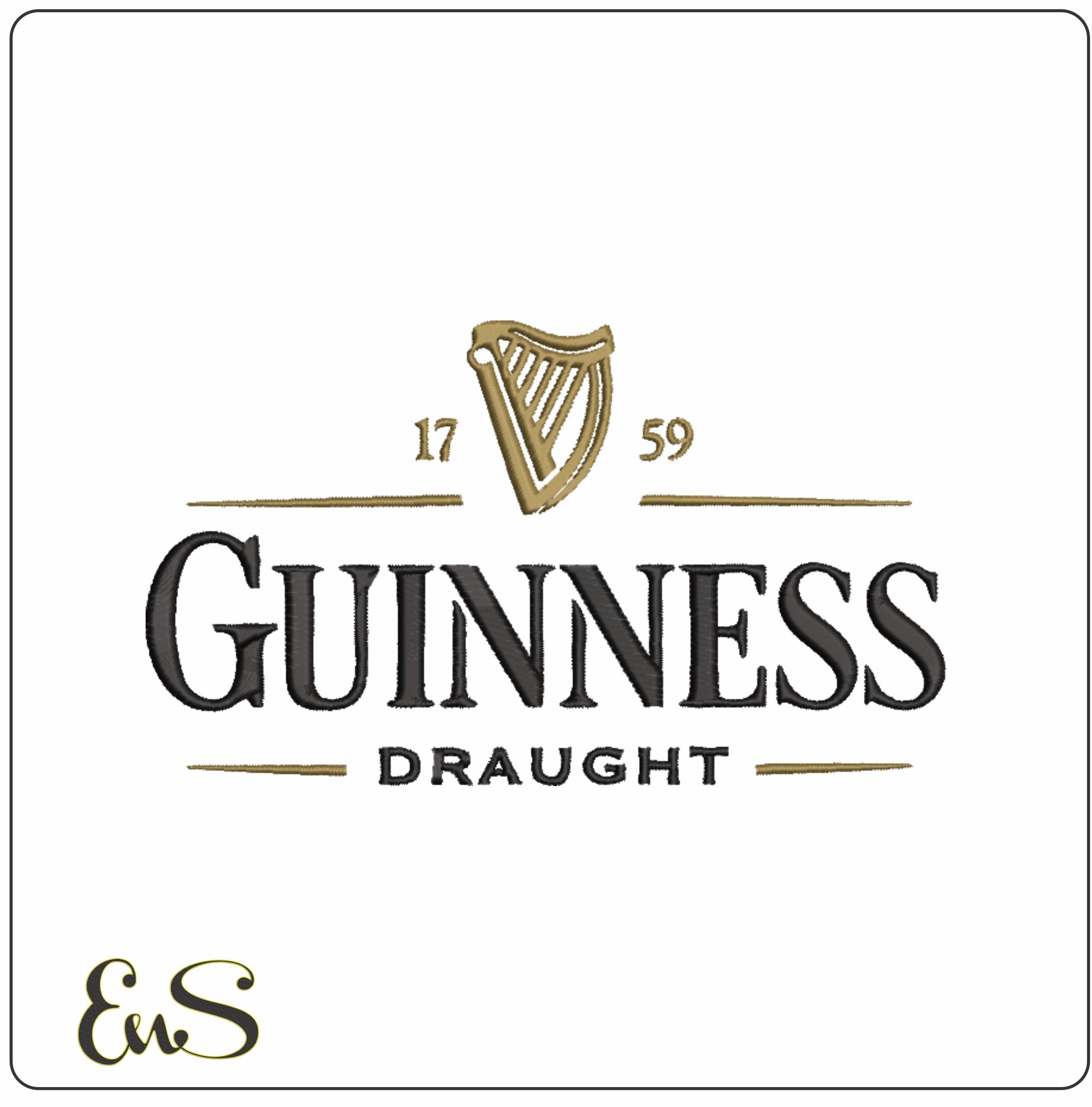 Guinness Draught- Elegant embroidery design file - instant download