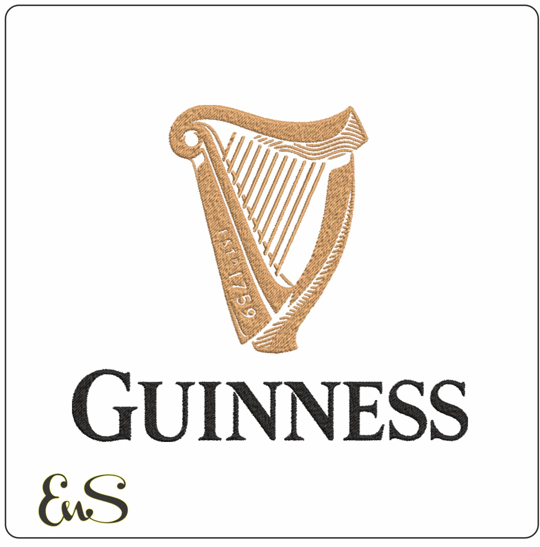 Guinness Harp- Elegant embroidery design file - instant download