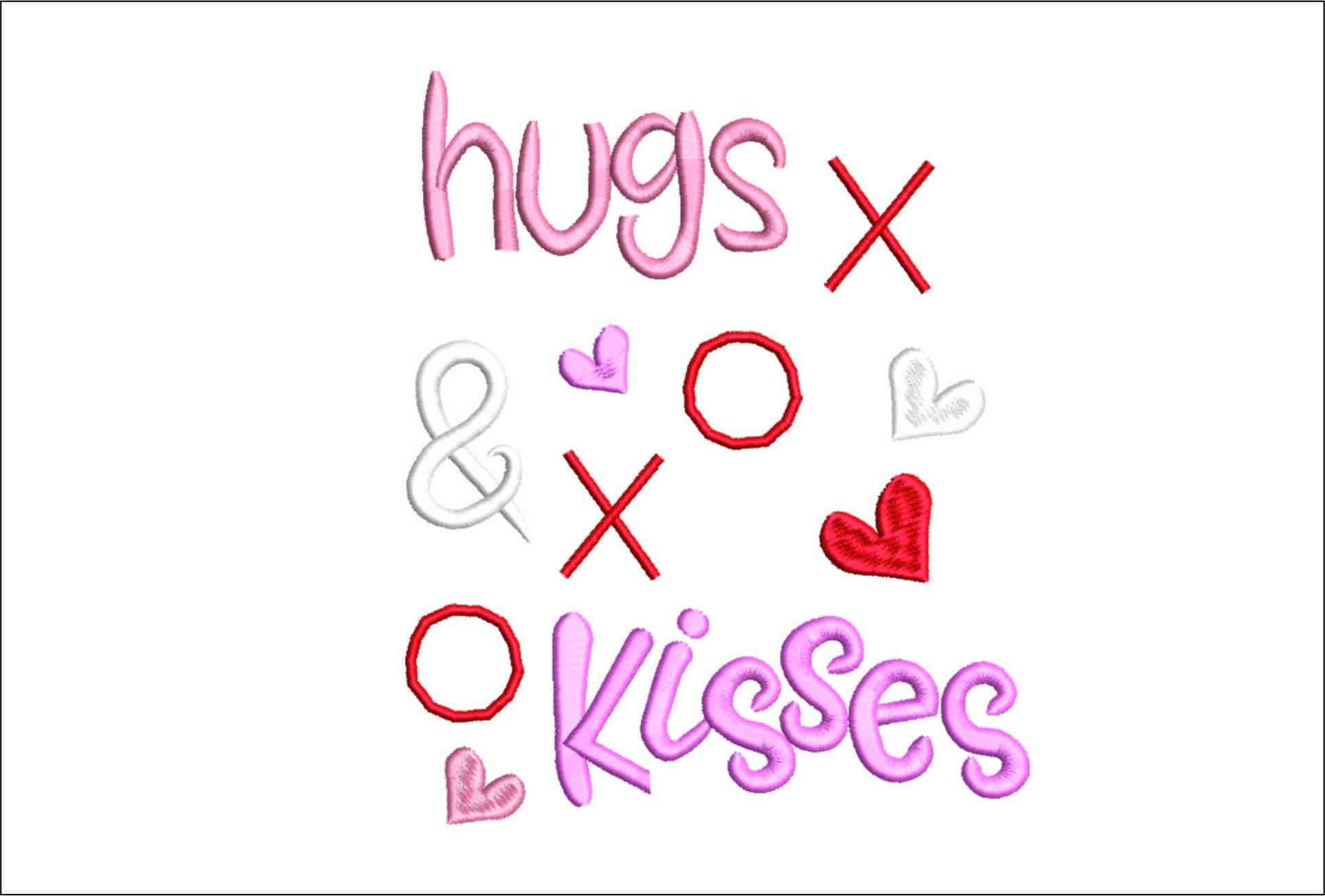 Hug and Kisses alter- Elegant embroidery design file - instant download