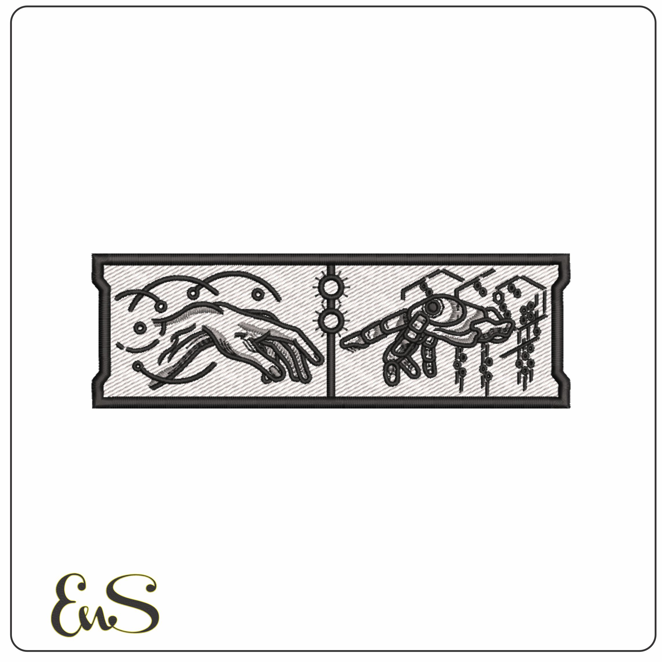 Human to Mechanoid Hand- Elegant embroidery design file - instant download