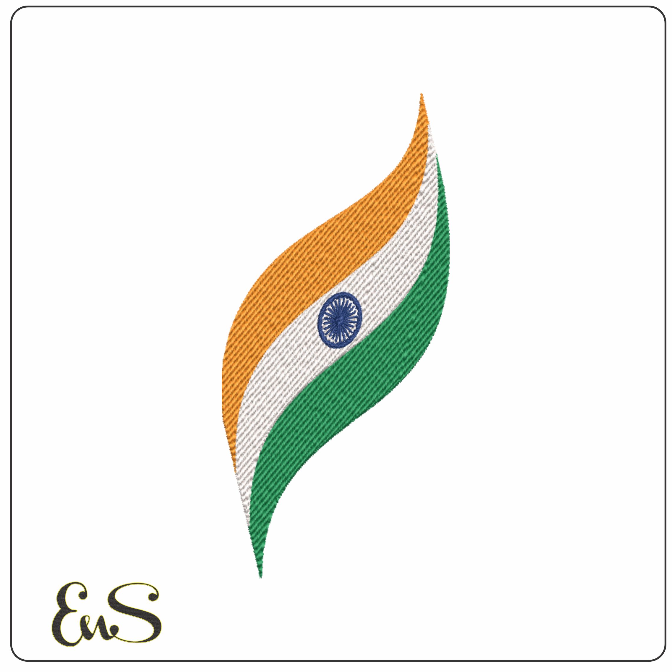 Indian Flags Twist- Elegant embroidery design file - instant download