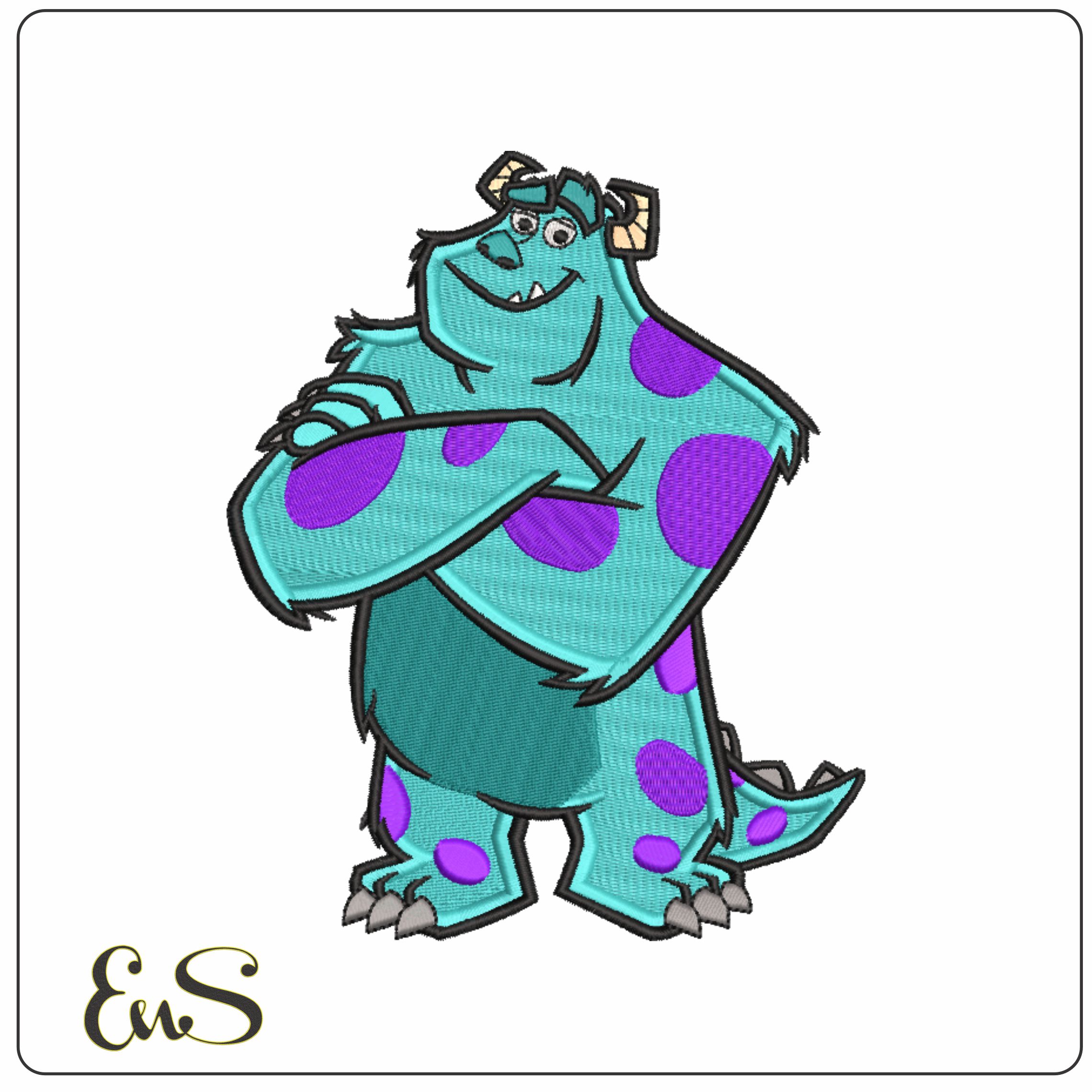 James P Sullivan - Sulley Monsters Inc- Elegant embroidery design file - instant download