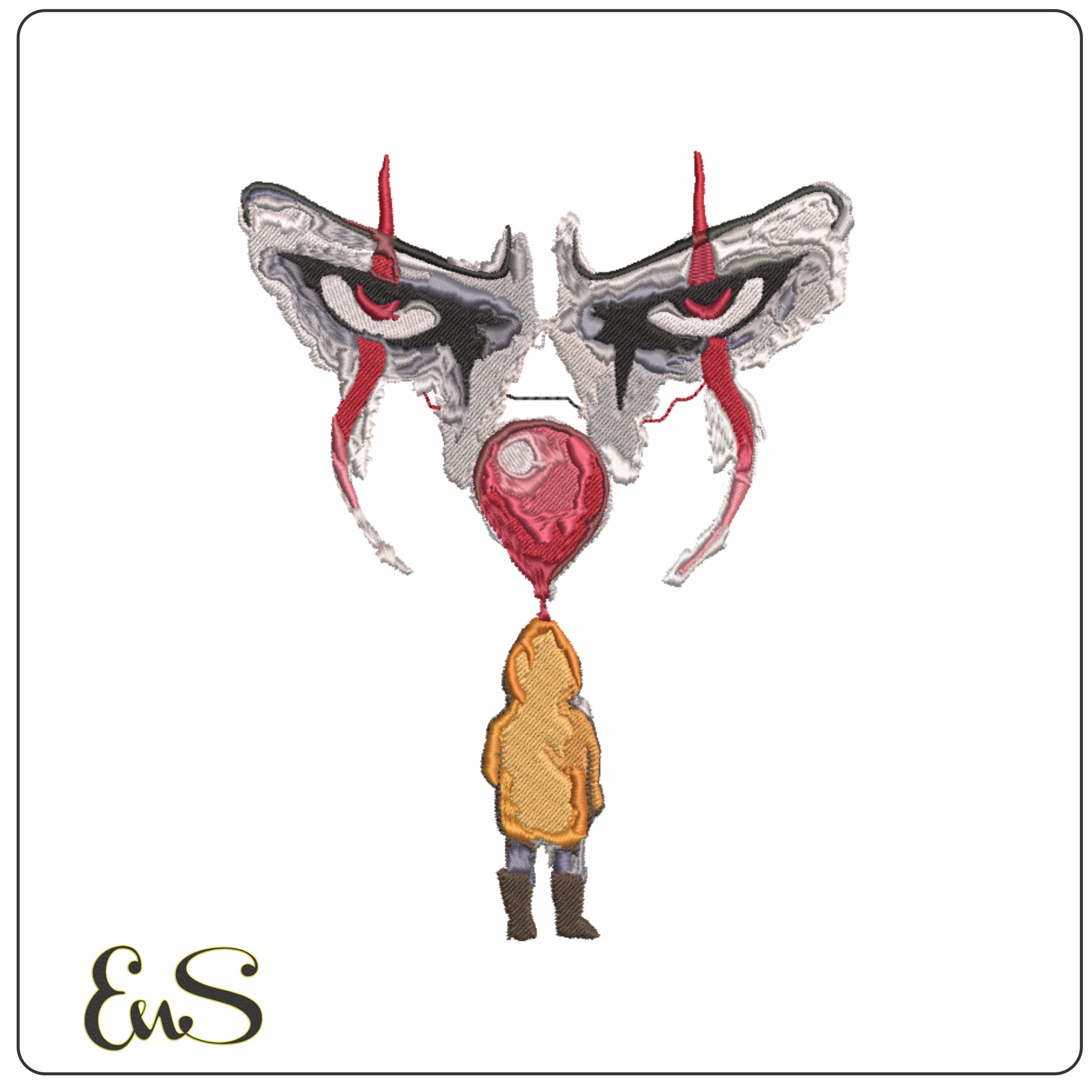 Joker Face looked at- Elegant embroidery design file - instant download