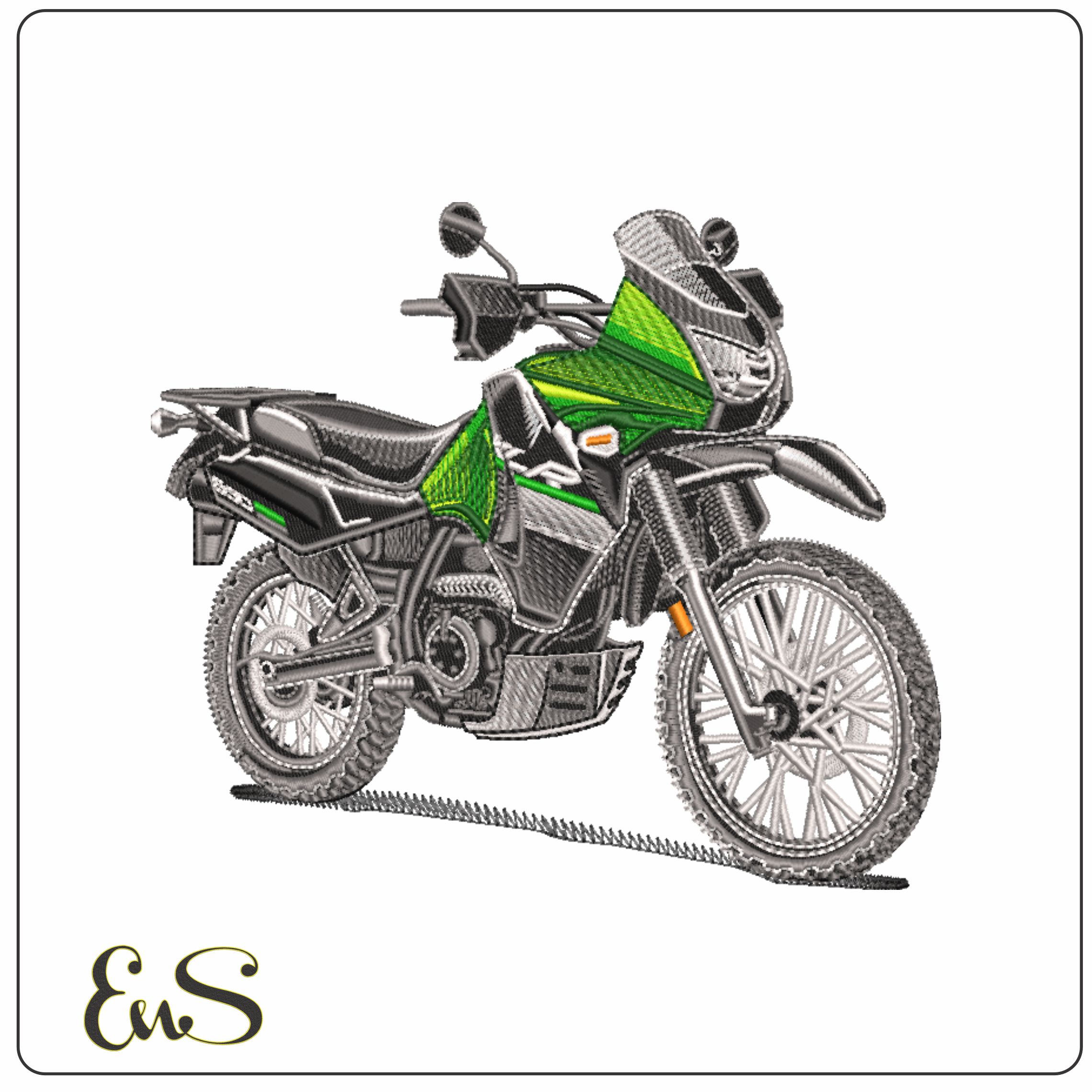 Kawasaki KLR Moto X Bike- Elegant embroidery design file - instant download
