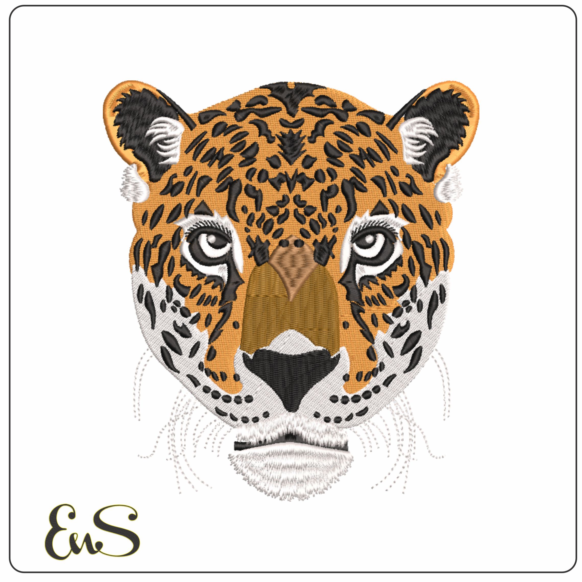 Leopard Face- Elegant embroidery design file - instant download