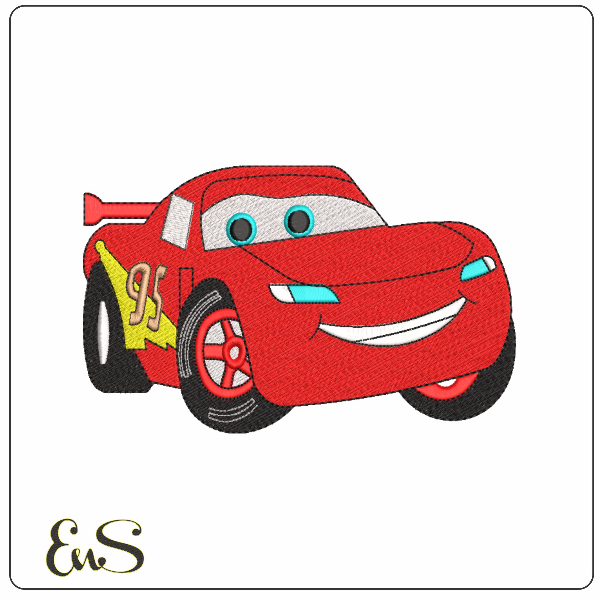 Lighting McQueen- Elegant embroidery design file - instant download