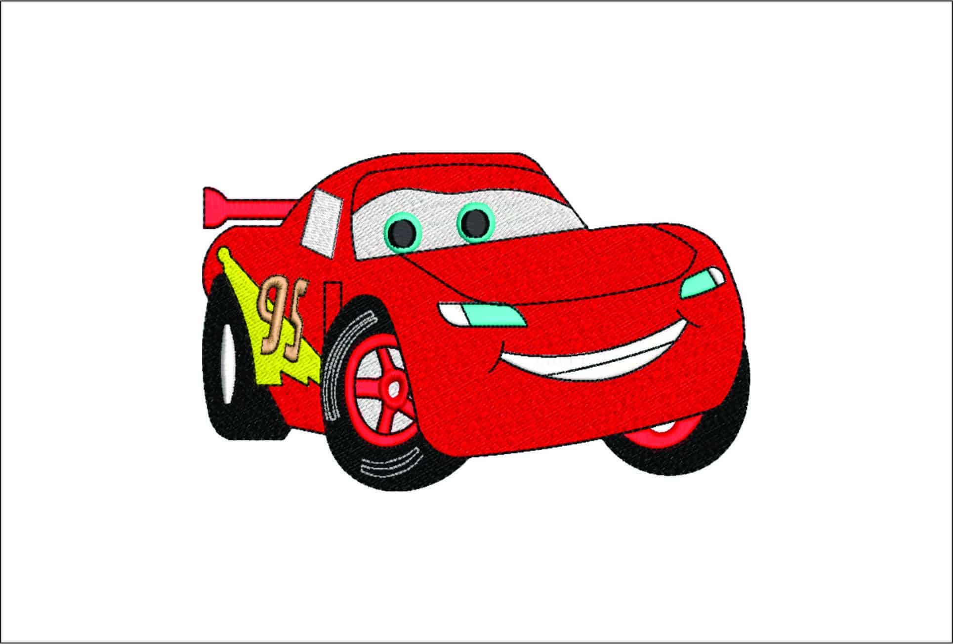 Lighting McQueen- Elegant embroidery design file - instant download