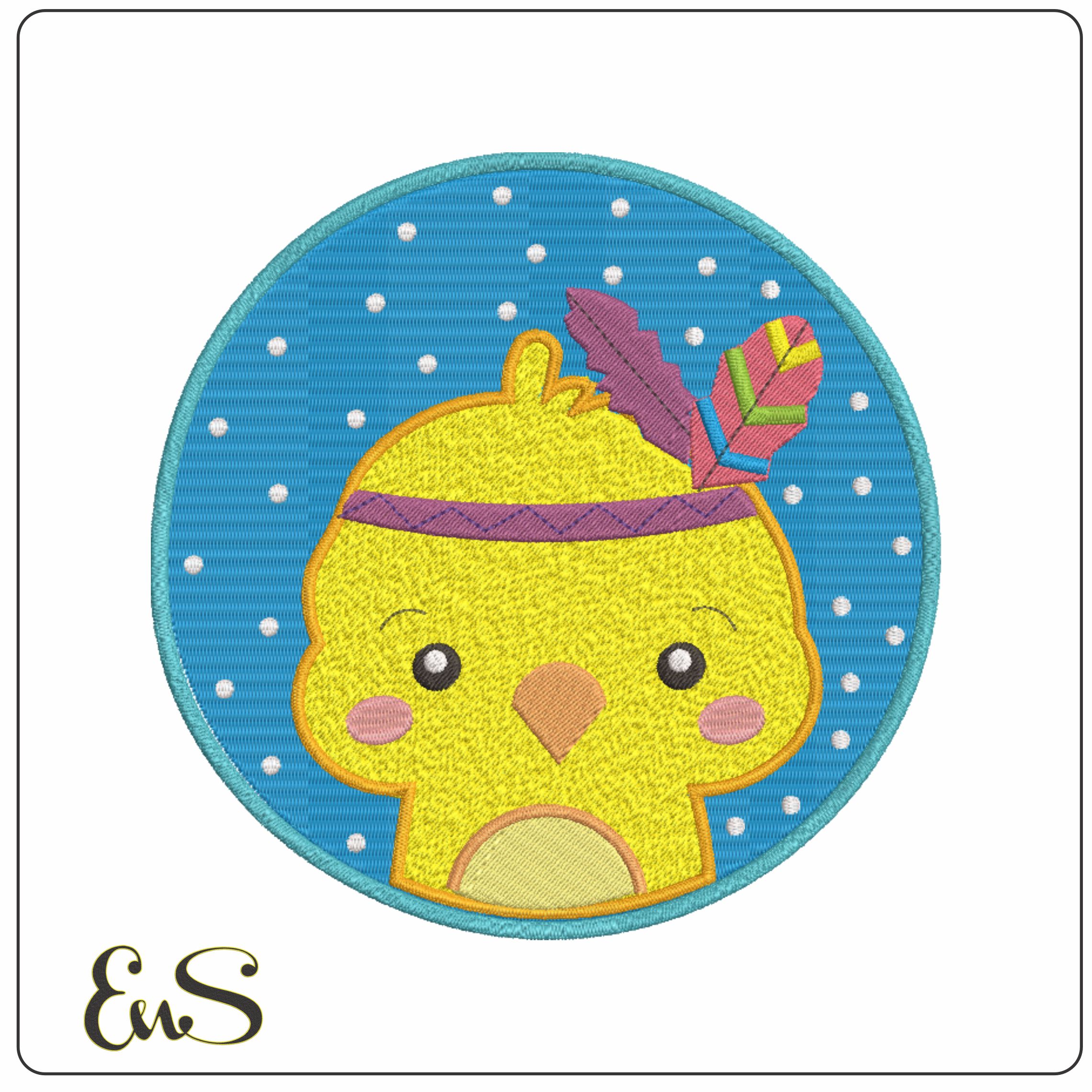 Little Indian Chicken Kids- Elegant embroidery design file - instant download