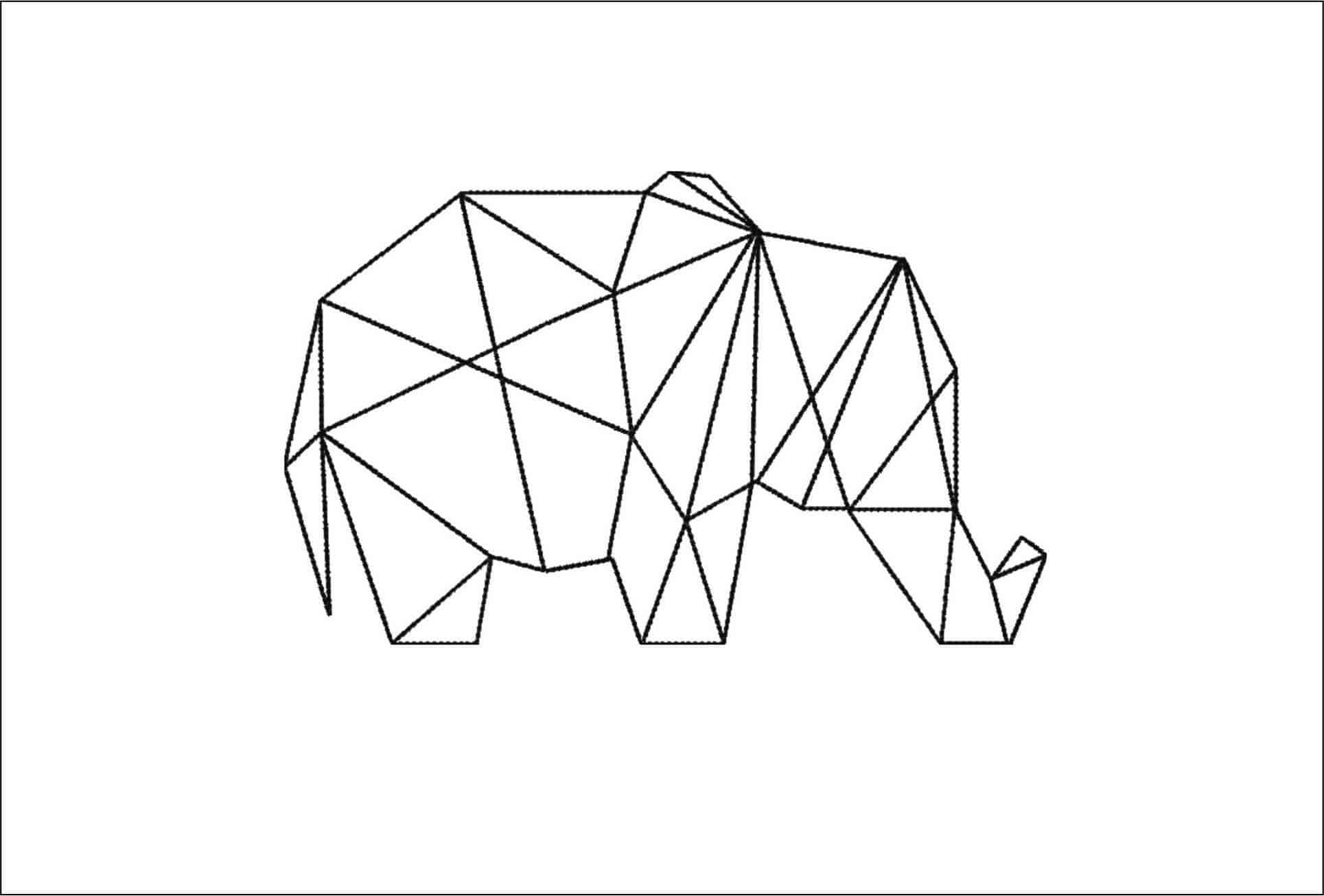 Line Art Elephant- Elegant embroidery design file - instant download