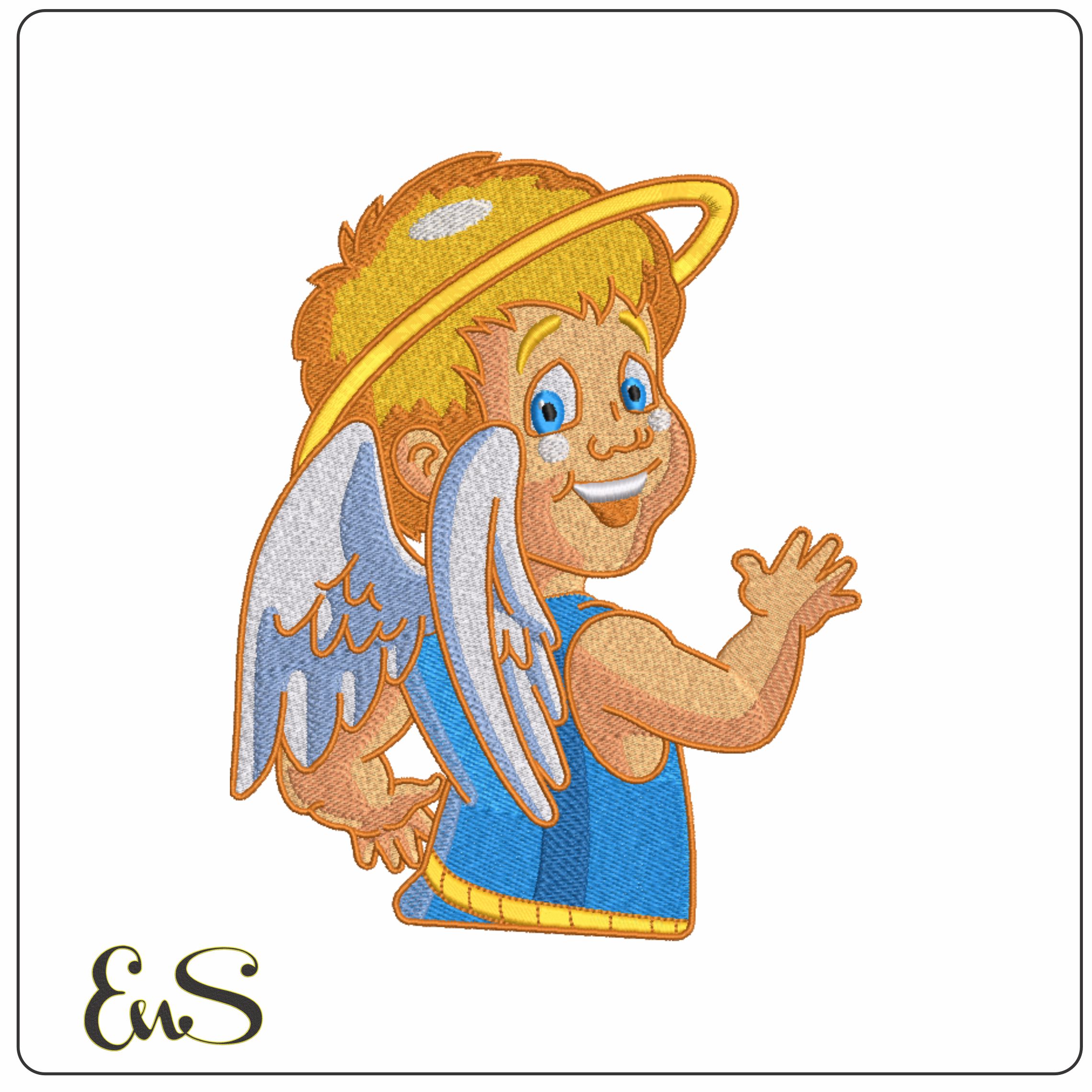 Littlest Angel- Elegant embroidery design file - instant download