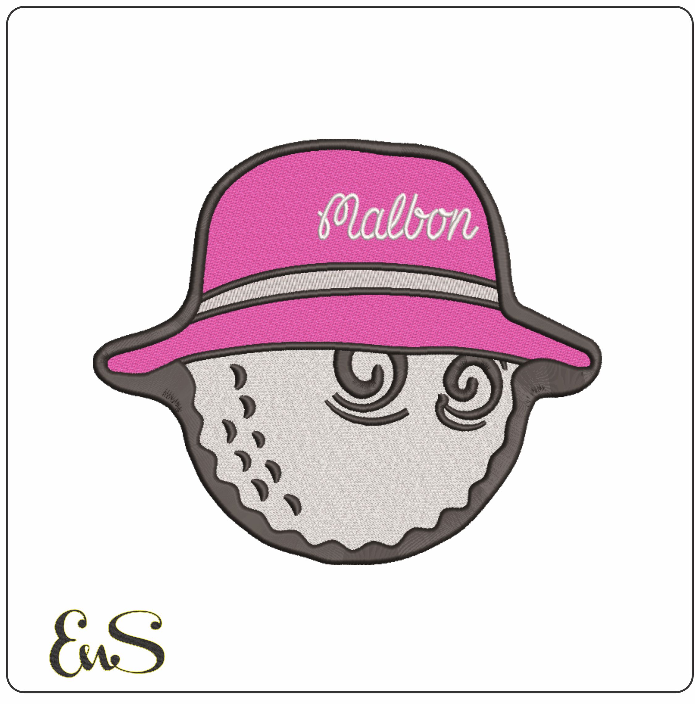 Malbon Ball hat- Elegant embroidery design file - instant download