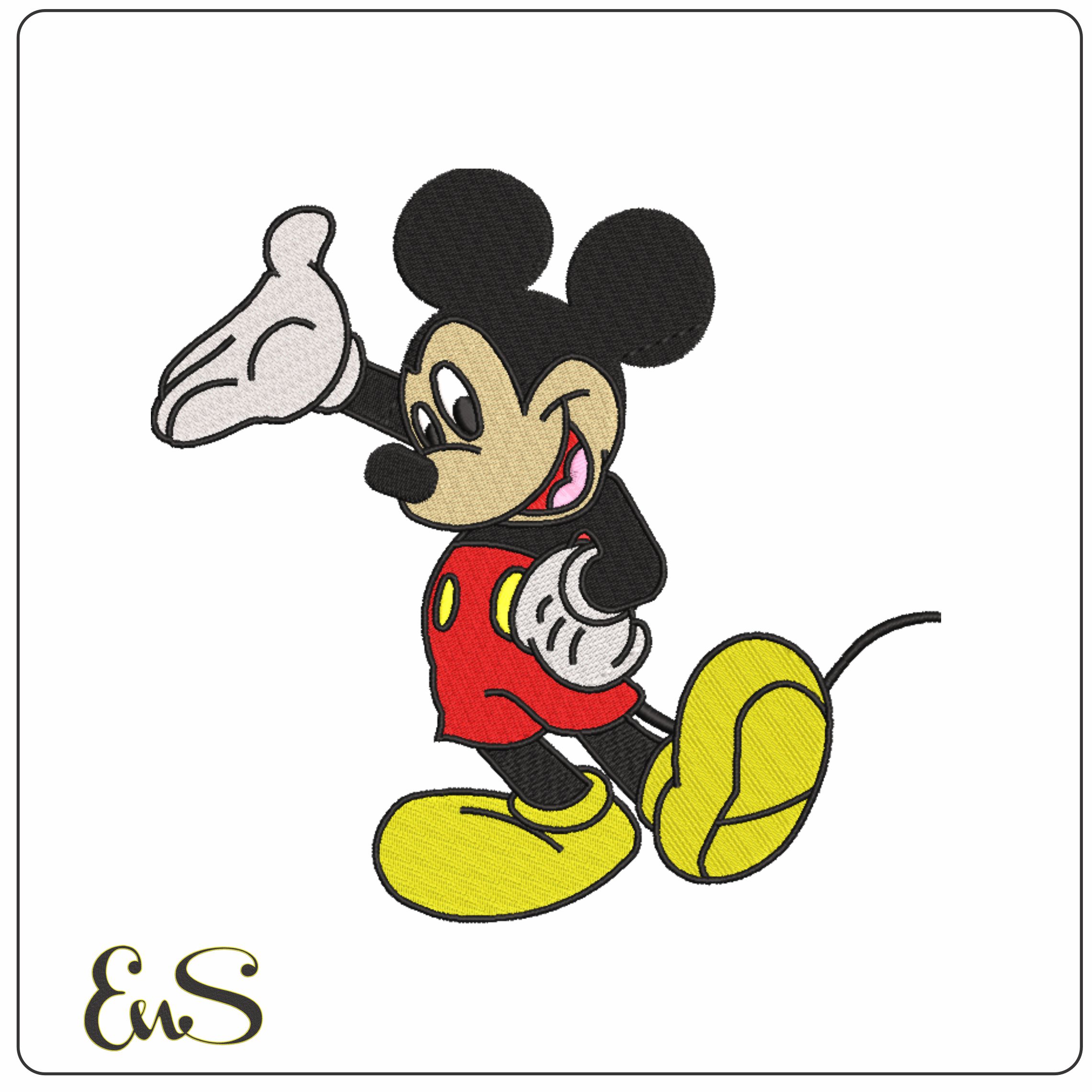 Mickey Wave- Elegant embroidery design file - instant download