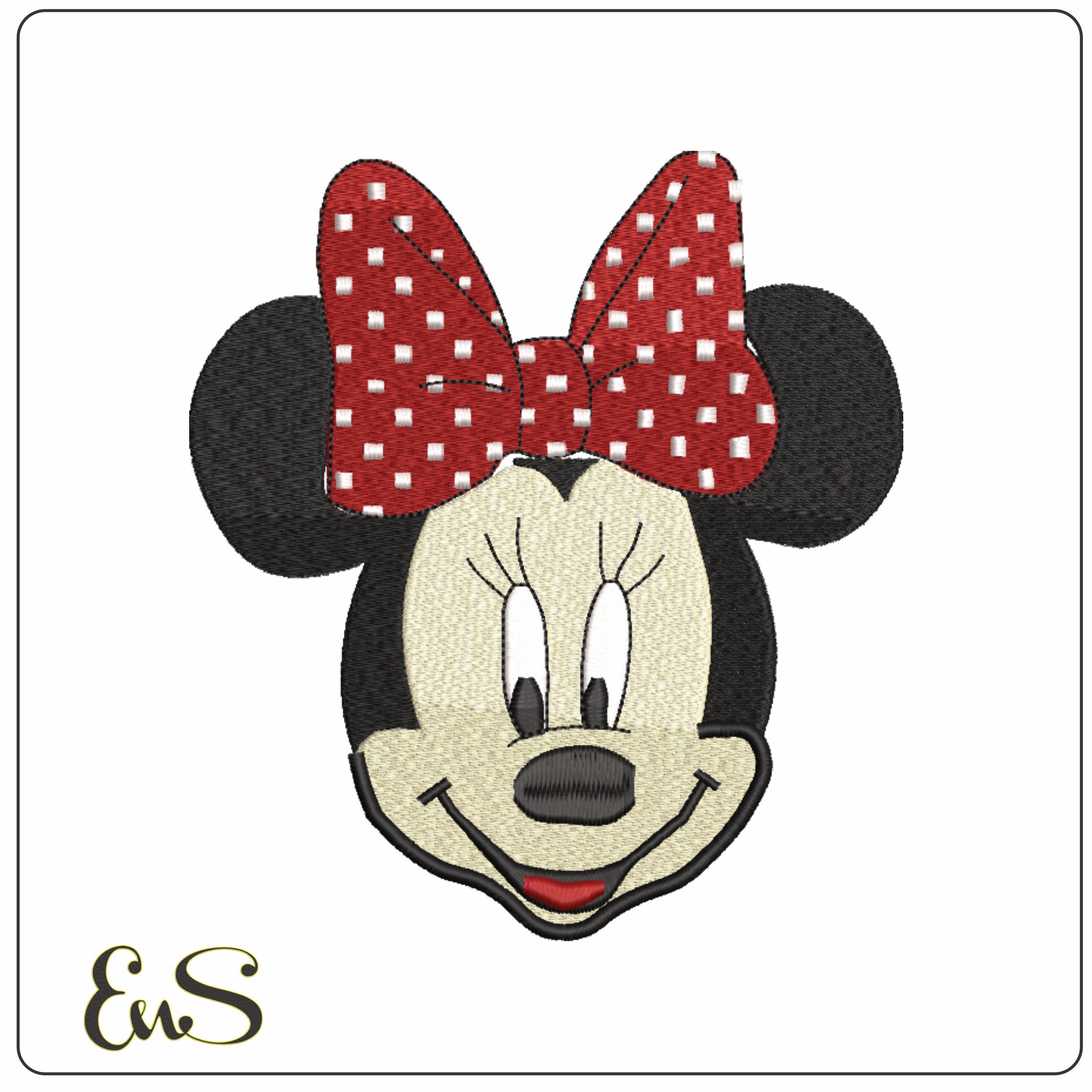 Minnie Head- Elegant embroidery design file - instant download