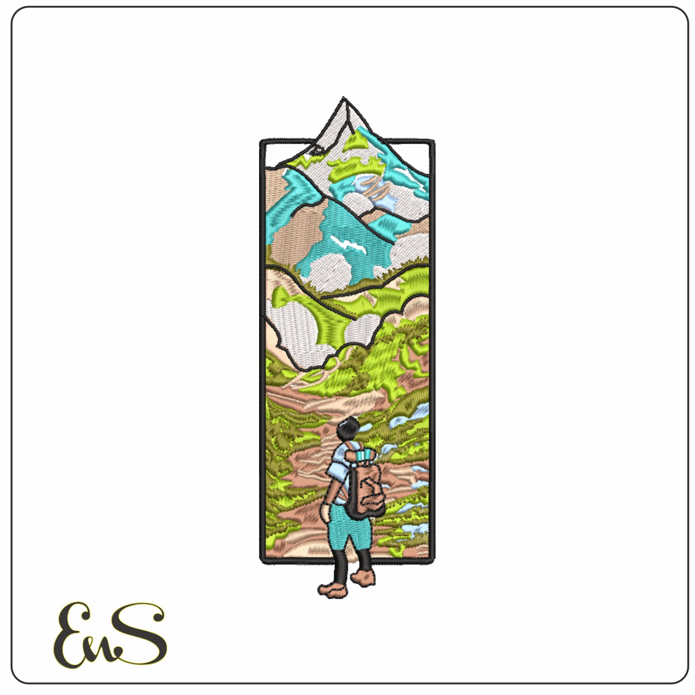 Mountain Scene- Elegant embroidery design file - instant download