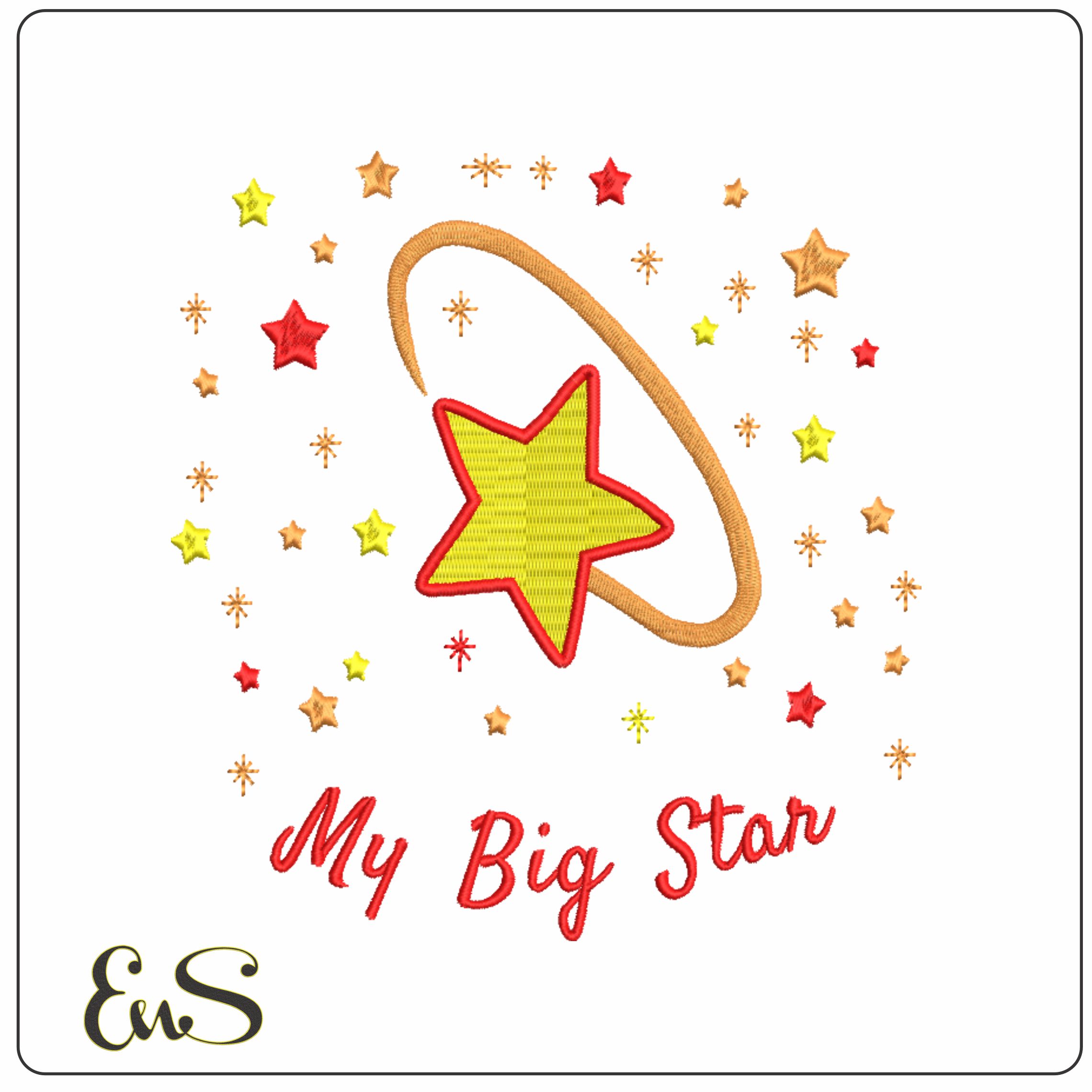 My Big Star- Elegant embroidery design file - instant download