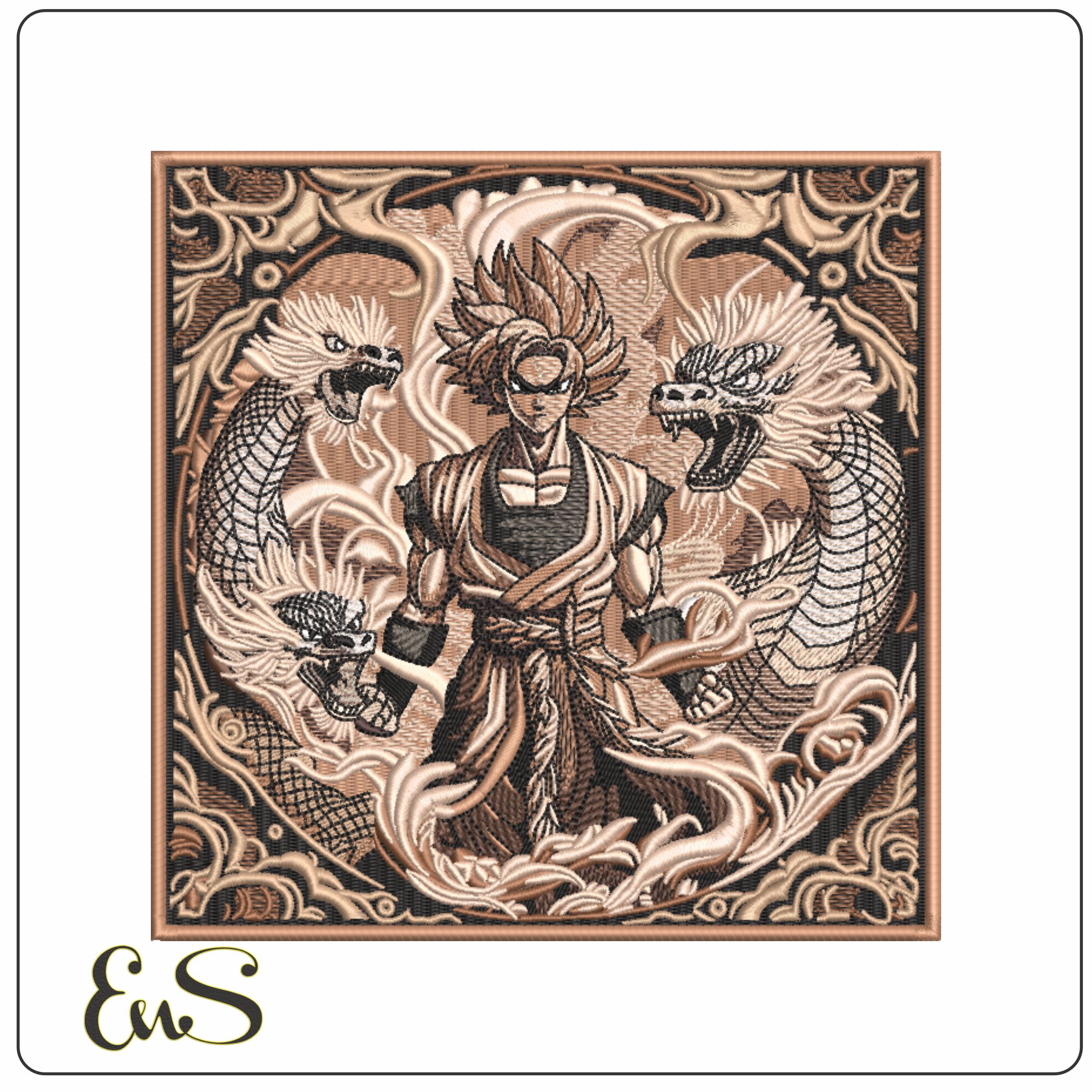 Naurato with Dragons- Elegant embroidery design file - instant download
