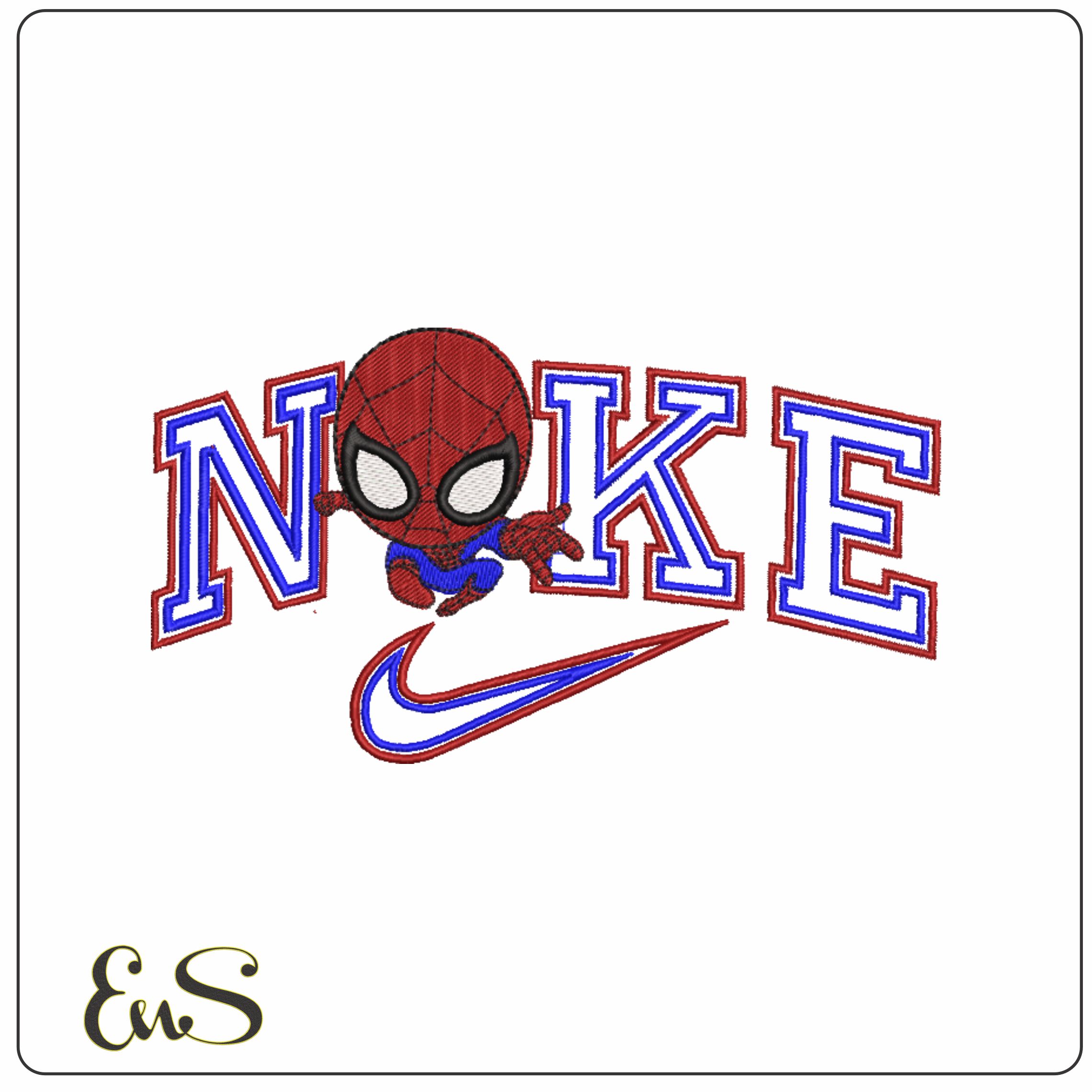 Nike Baby Spiderman- Elegant embroidery design file - instant download