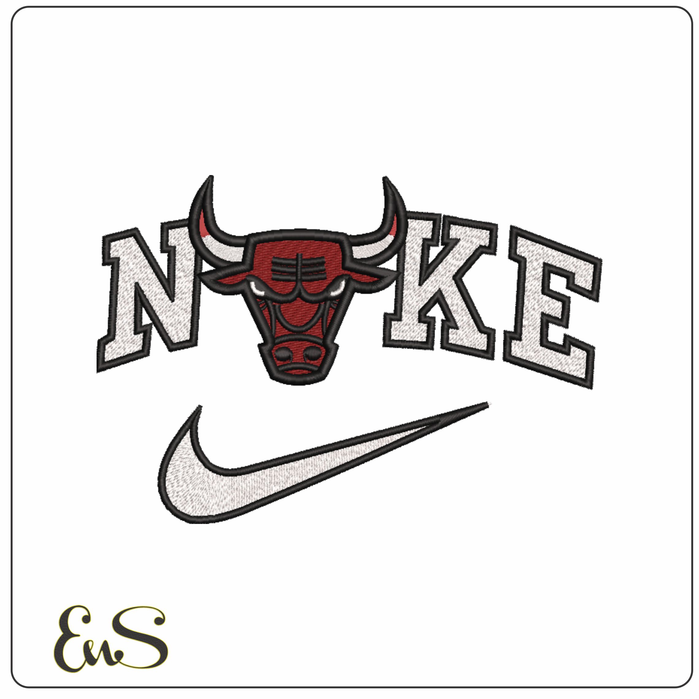 Nike Bulls Face Original- Elegant embroidery design file - instant download