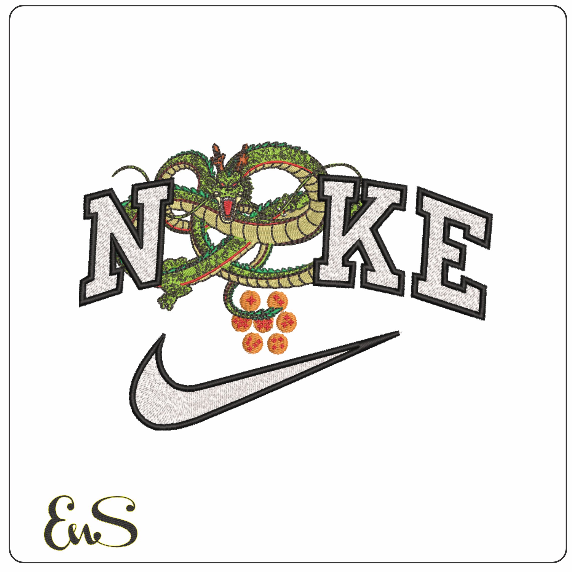 Nike Dragon Ballz Emblem- Elegant embroidery design file - instant download