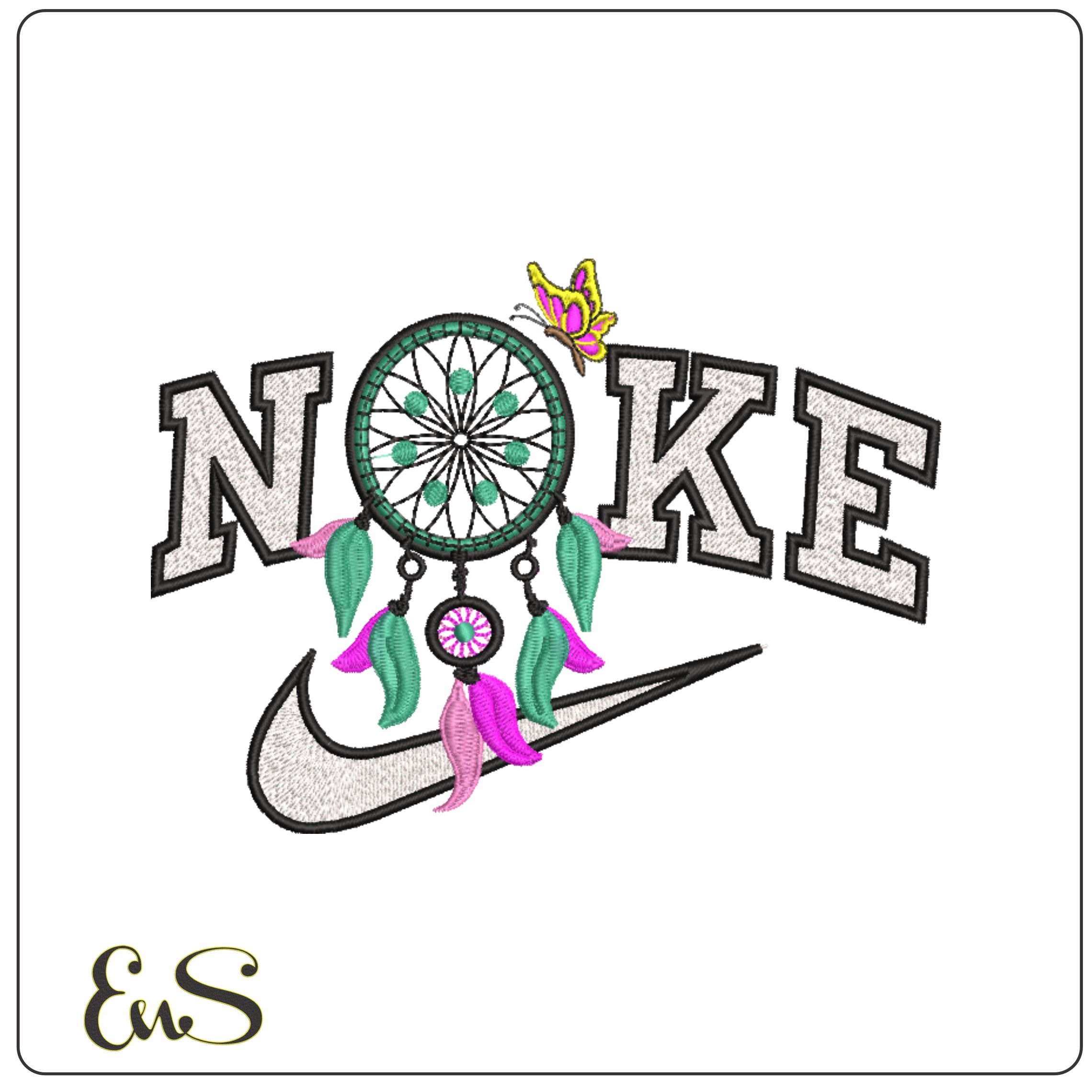 Nike Dream Catcher- Elegant embroidery design file - instant download