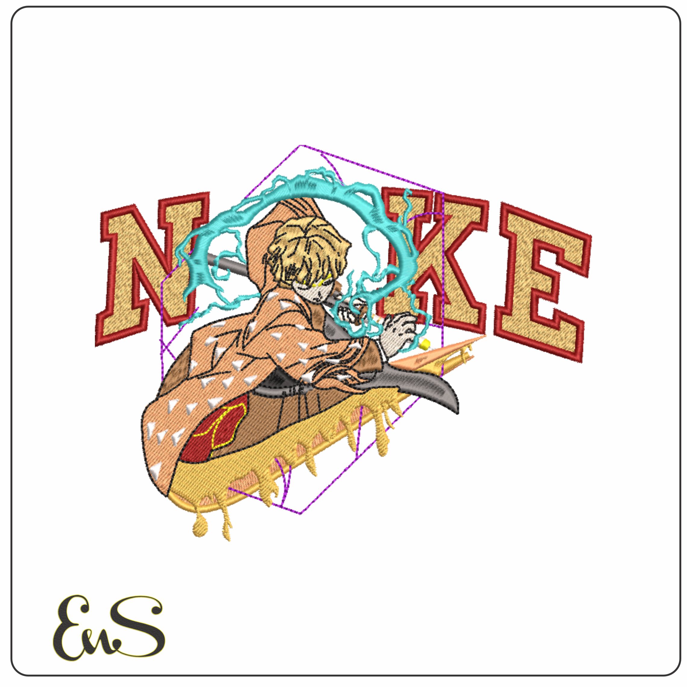 Nike Dragon Slayer Anime- Elegant embroidery design file - instant download