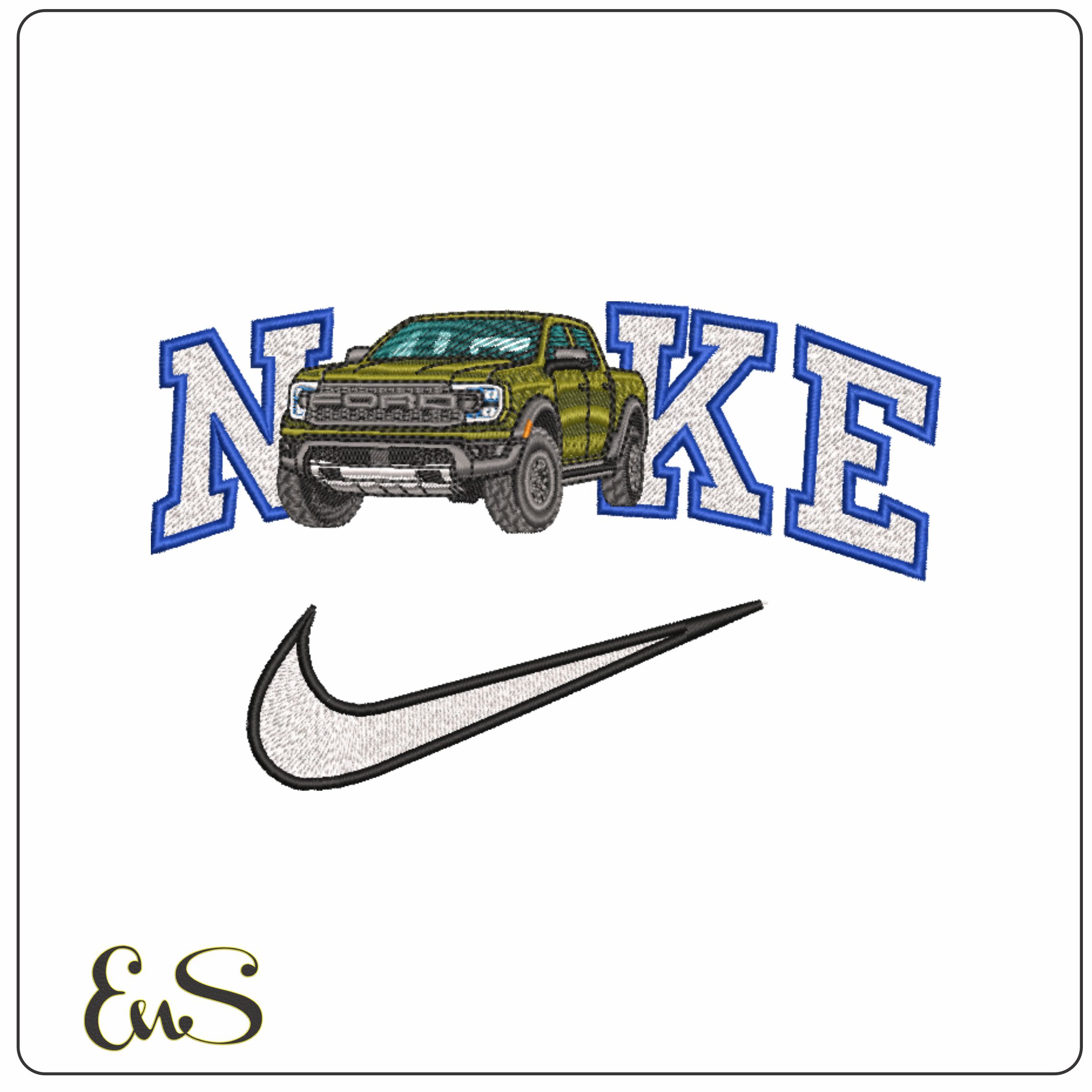 Nike Ford F150 Truck- Elegant embroidery design file - instant download