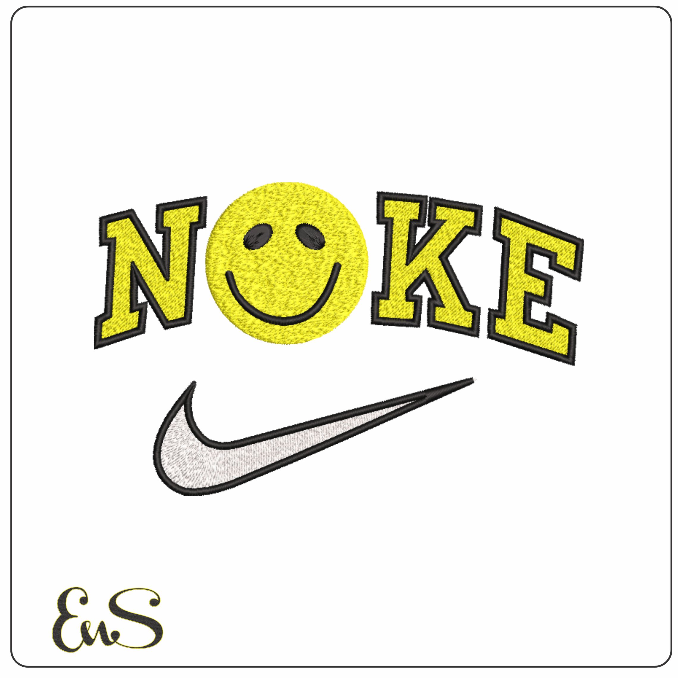 Nike Happy Face- Elegant embroidery design file - instant download