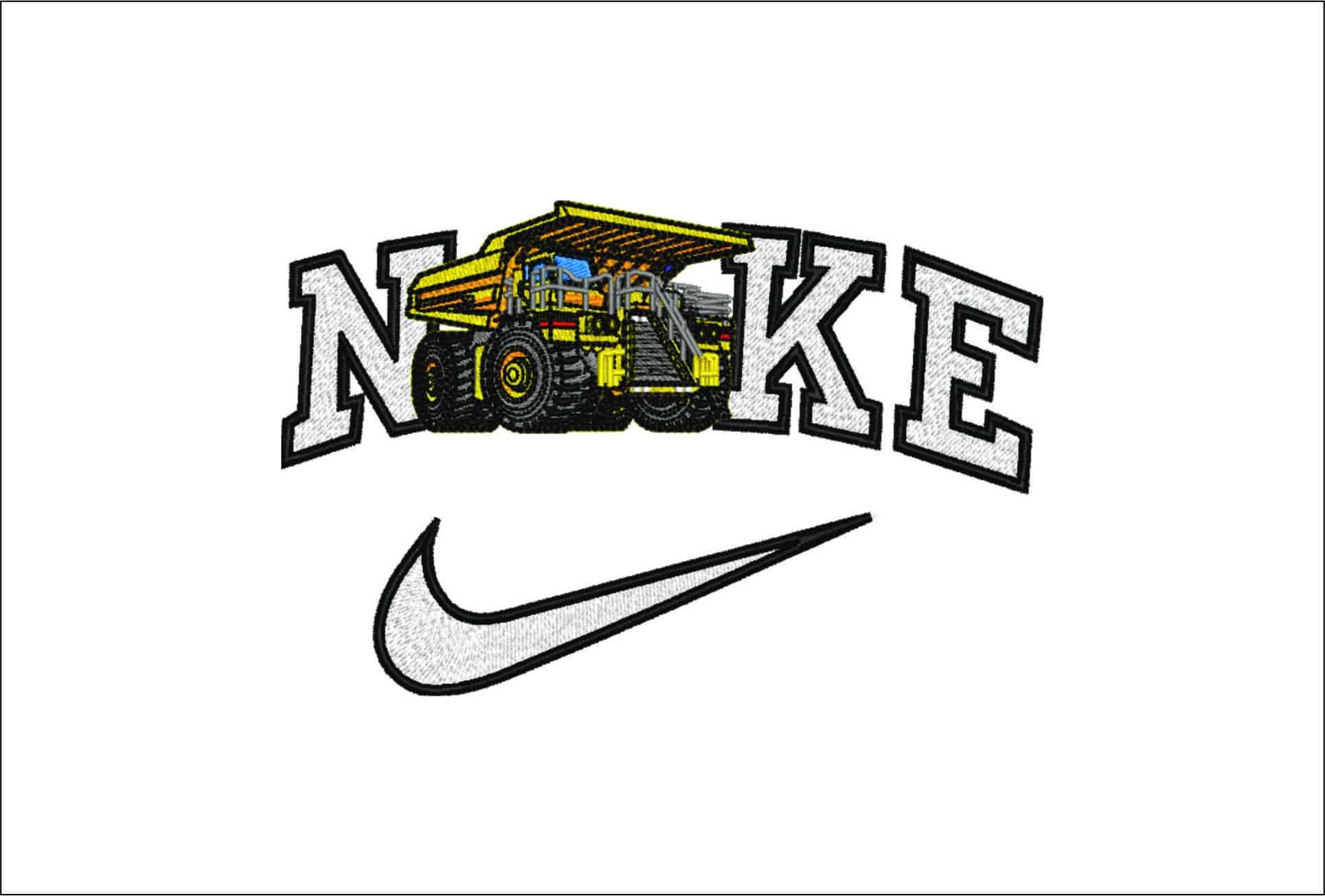 Nike Heavy Loader Dump Truck- Elegant embroidery design file - instant download