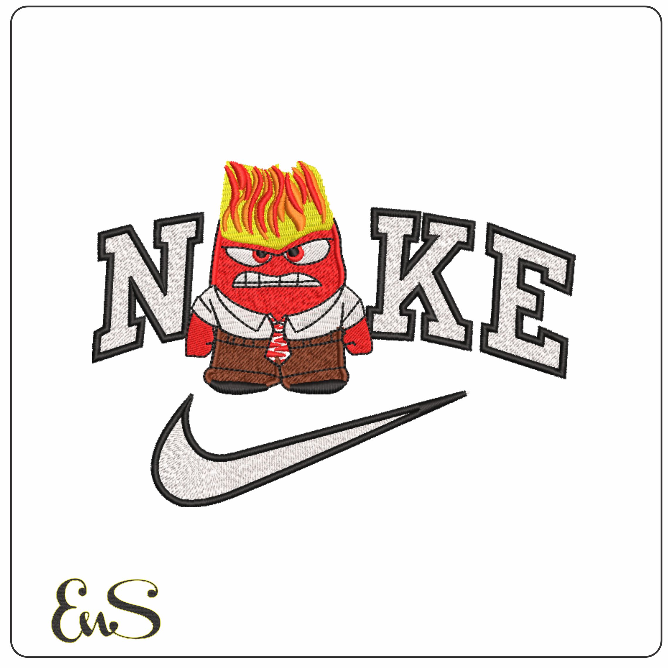 Nike Inside out 2 Anger- Elegant embroidery design file - instant download