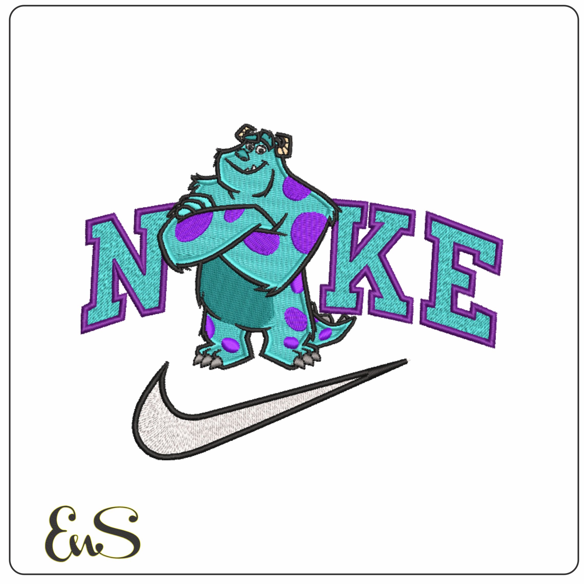 Nike James P Sullivan - Sulley Monsters Inc- Elegant embroidery design file - instant download