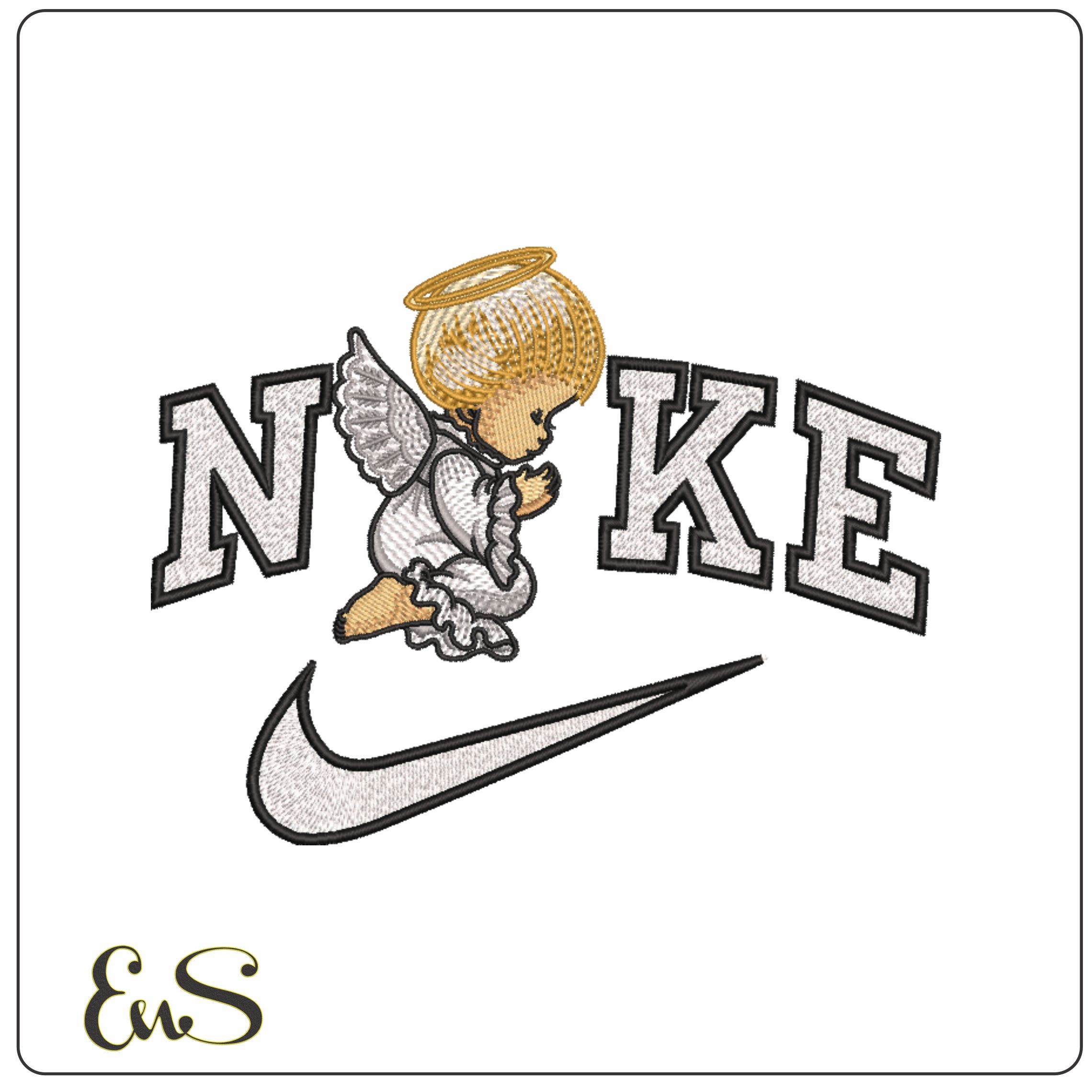 Nike Perfect Little Angel- Elegant embroidery design file - instant download