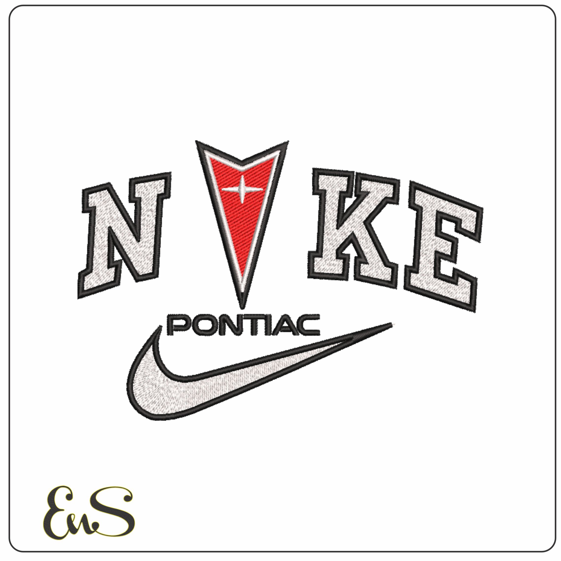 Nike Pontiac Logo- Elegant embroidery design file - instant download