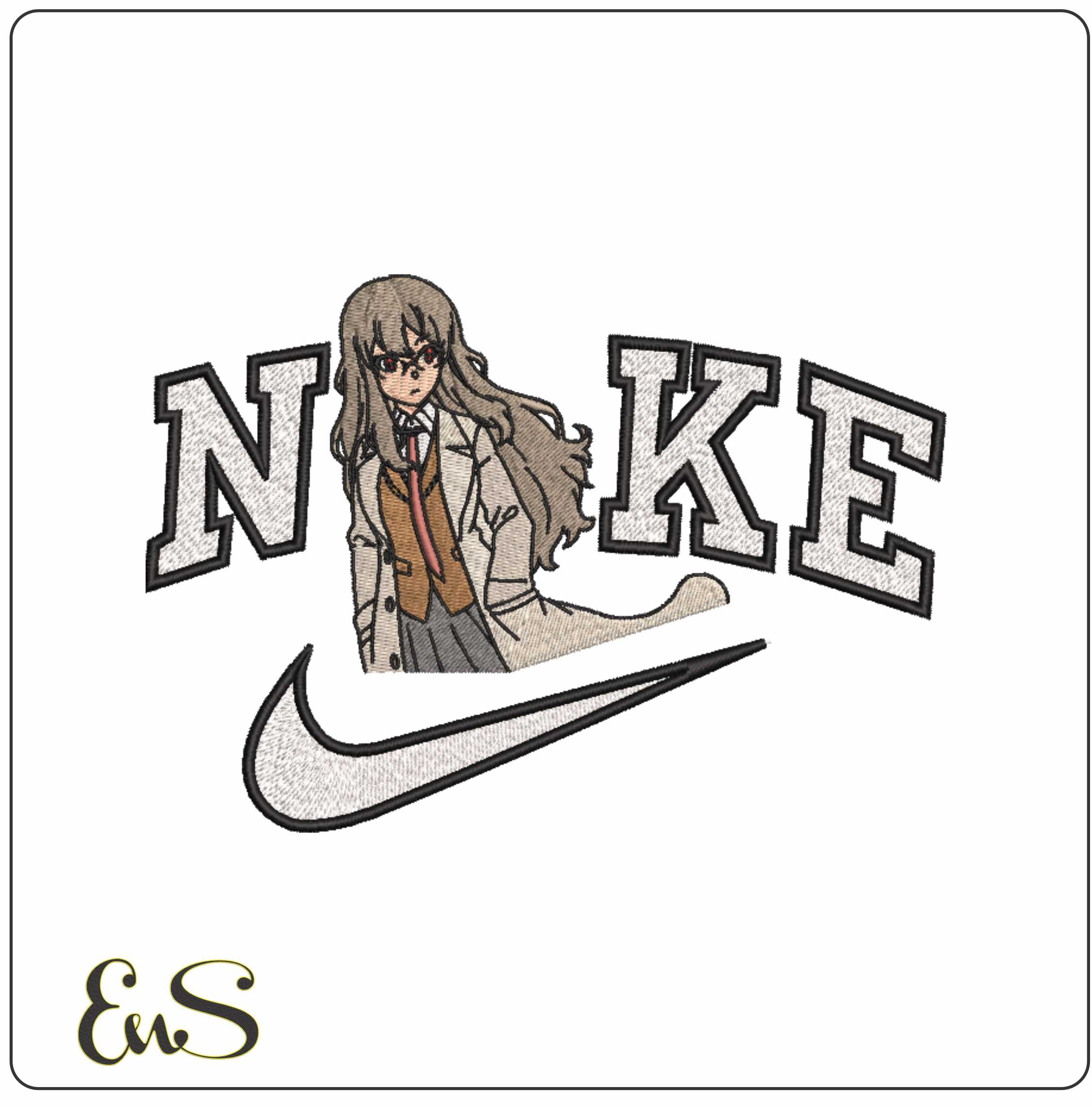 Nike Rio Futaba - Anime- Elegant embroidery design file - instant download