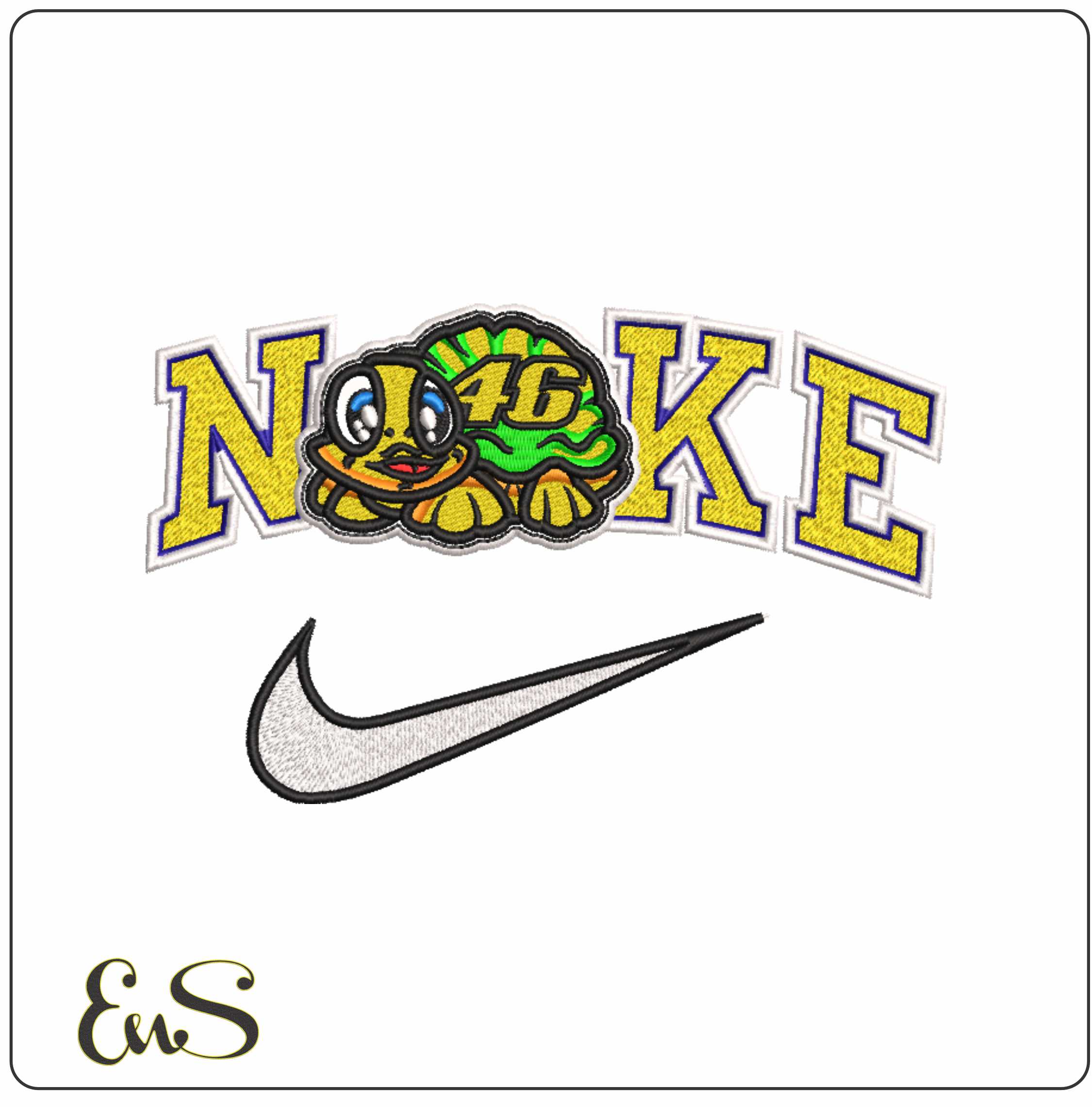 Nike Rossi 46 Tortoise- Elegant embroidery design file - instant download