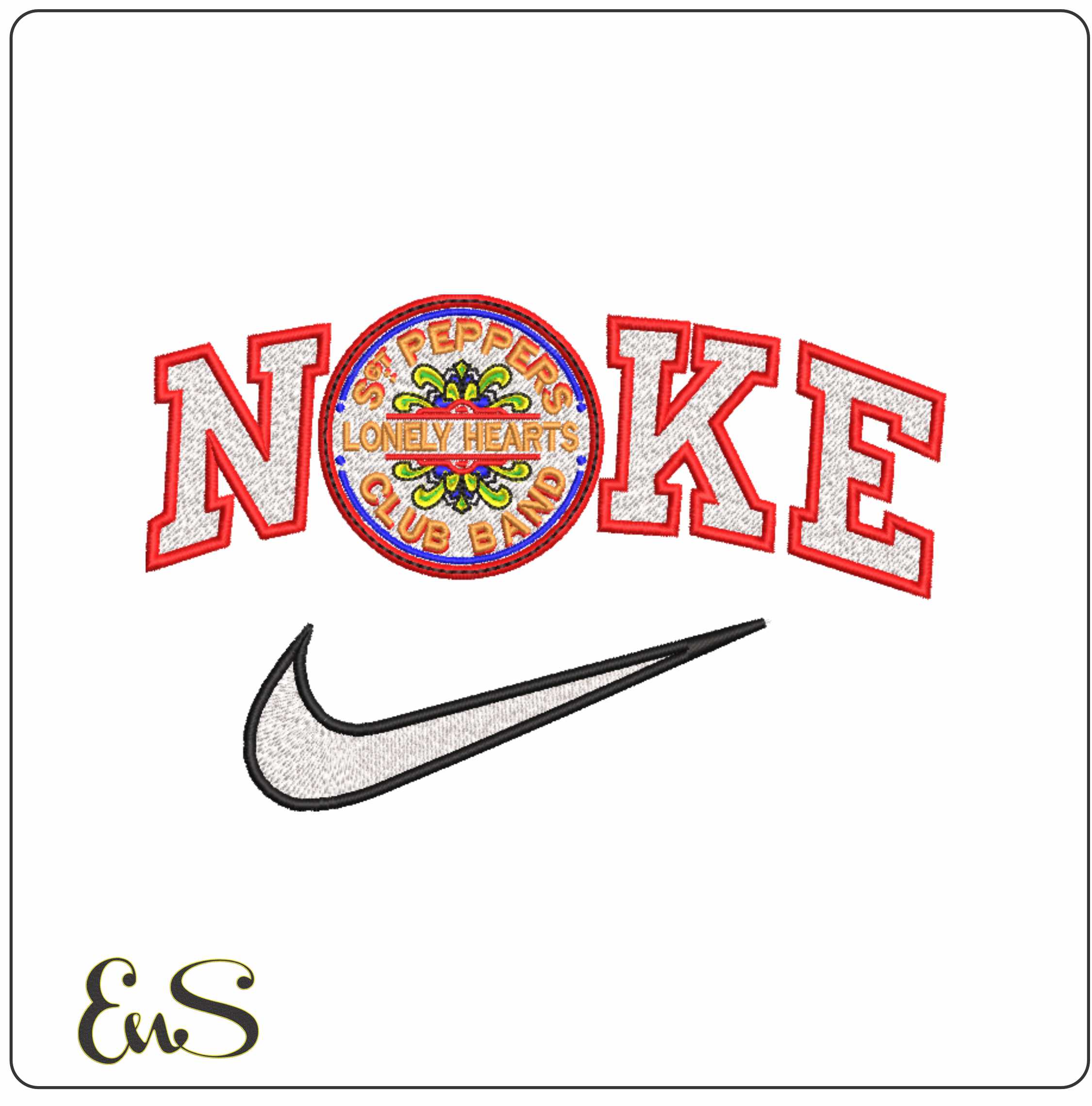 Nike Sgt Peppers The Beatles- Elegant embroidery design file - instant download