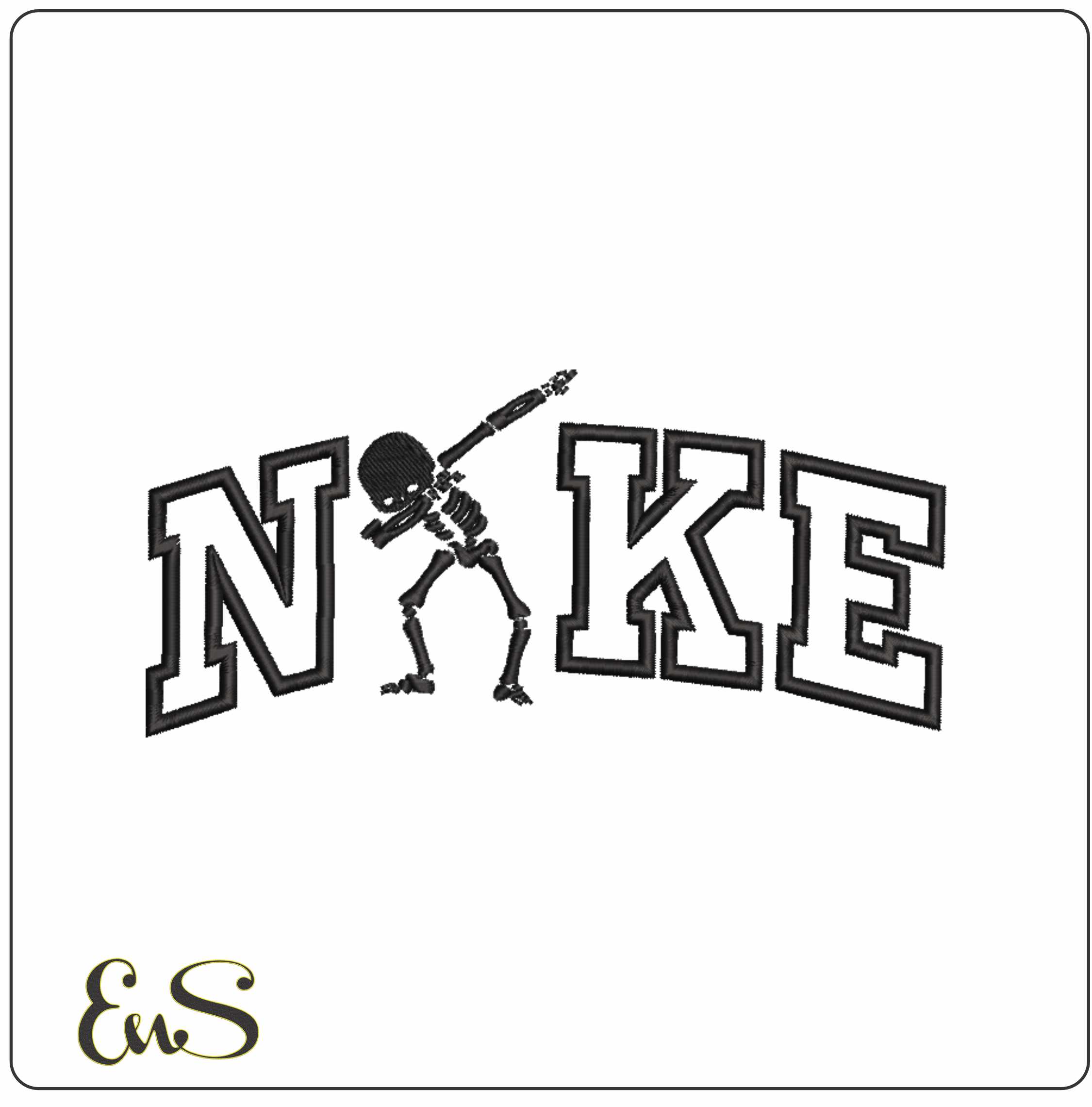 Nike Skeleton Dip- Elegant embroidery design file - instant download
